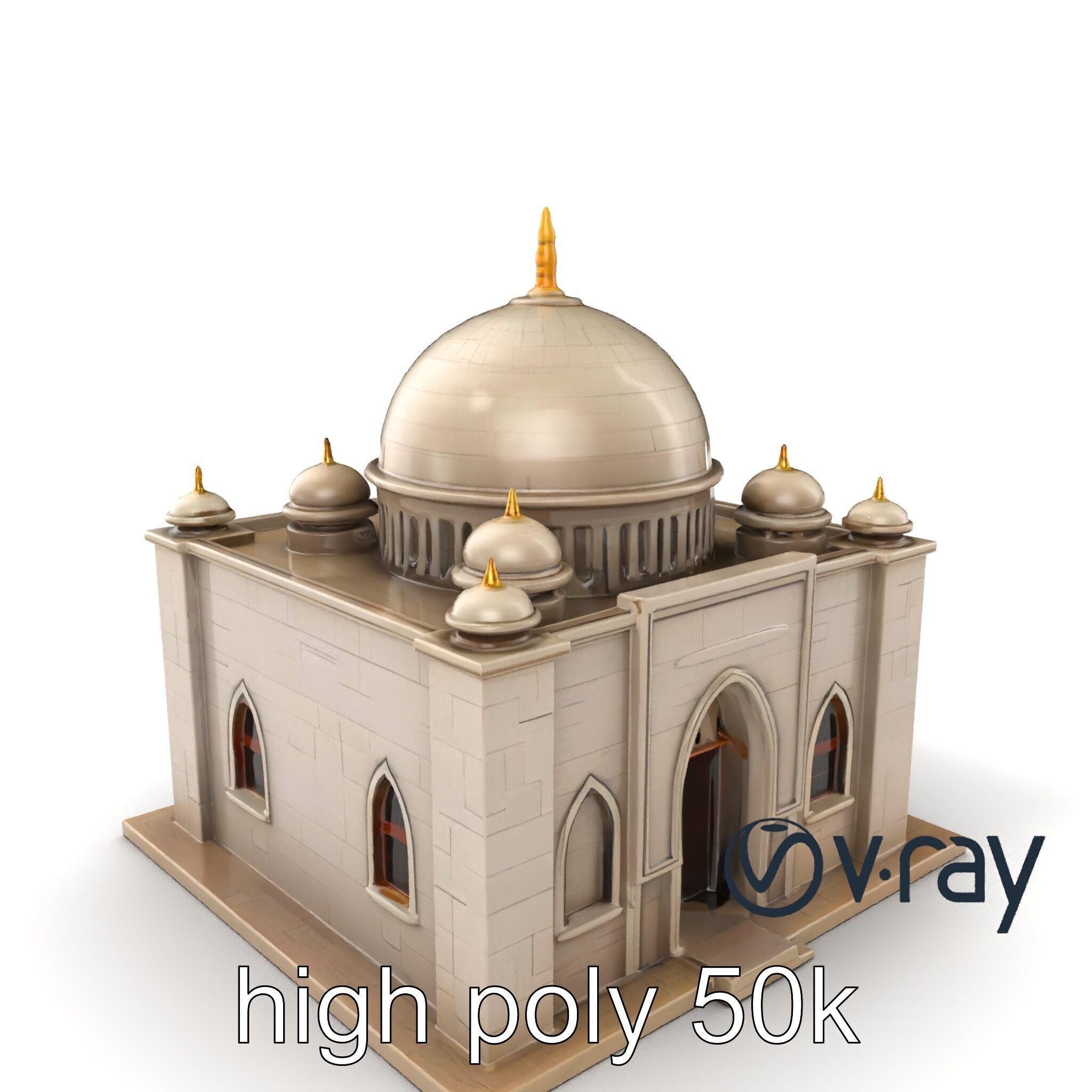Grand Mosque Architectural Model Pack Low-poly 3D model_6