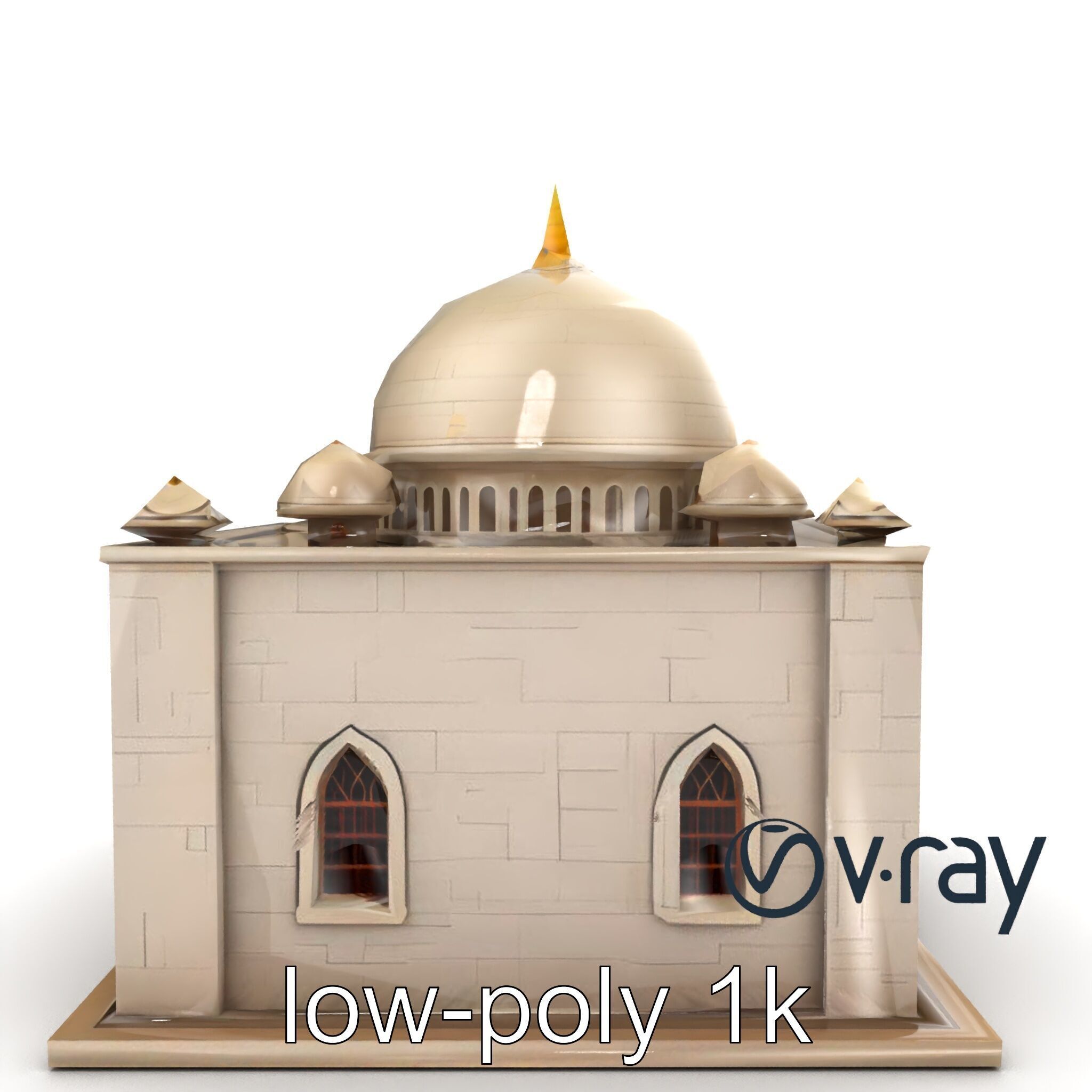 Grand Mosque Architectural Model Pack Low-poly 3D model_31