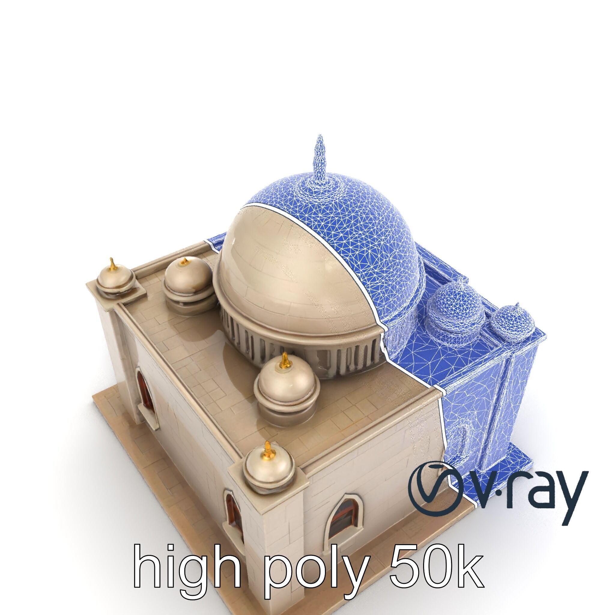 Grand Mosque Architectural Model Pack Low-poly 3D model_30