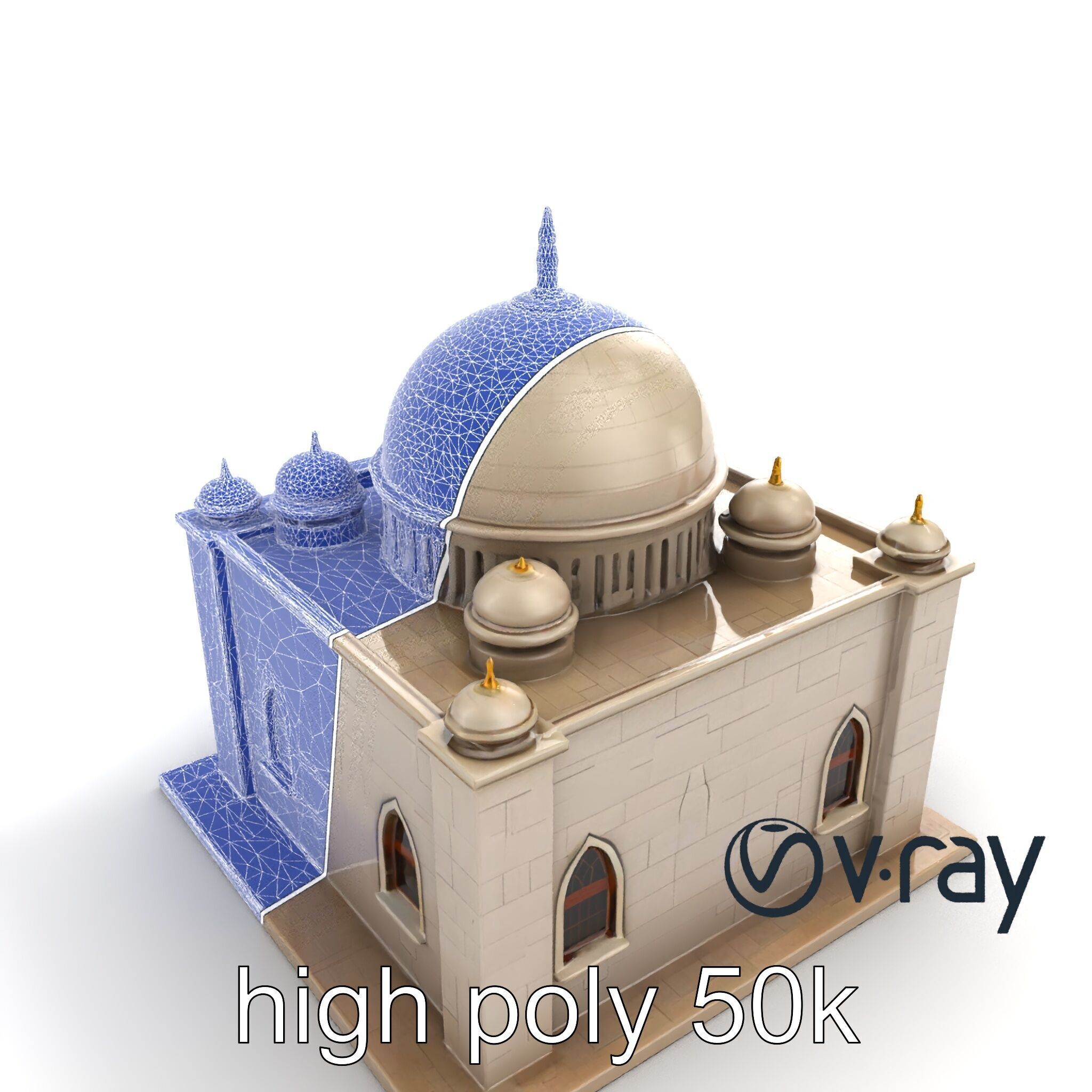 Grand Mosque Architectural Model Pack Low-poly 3D model_27