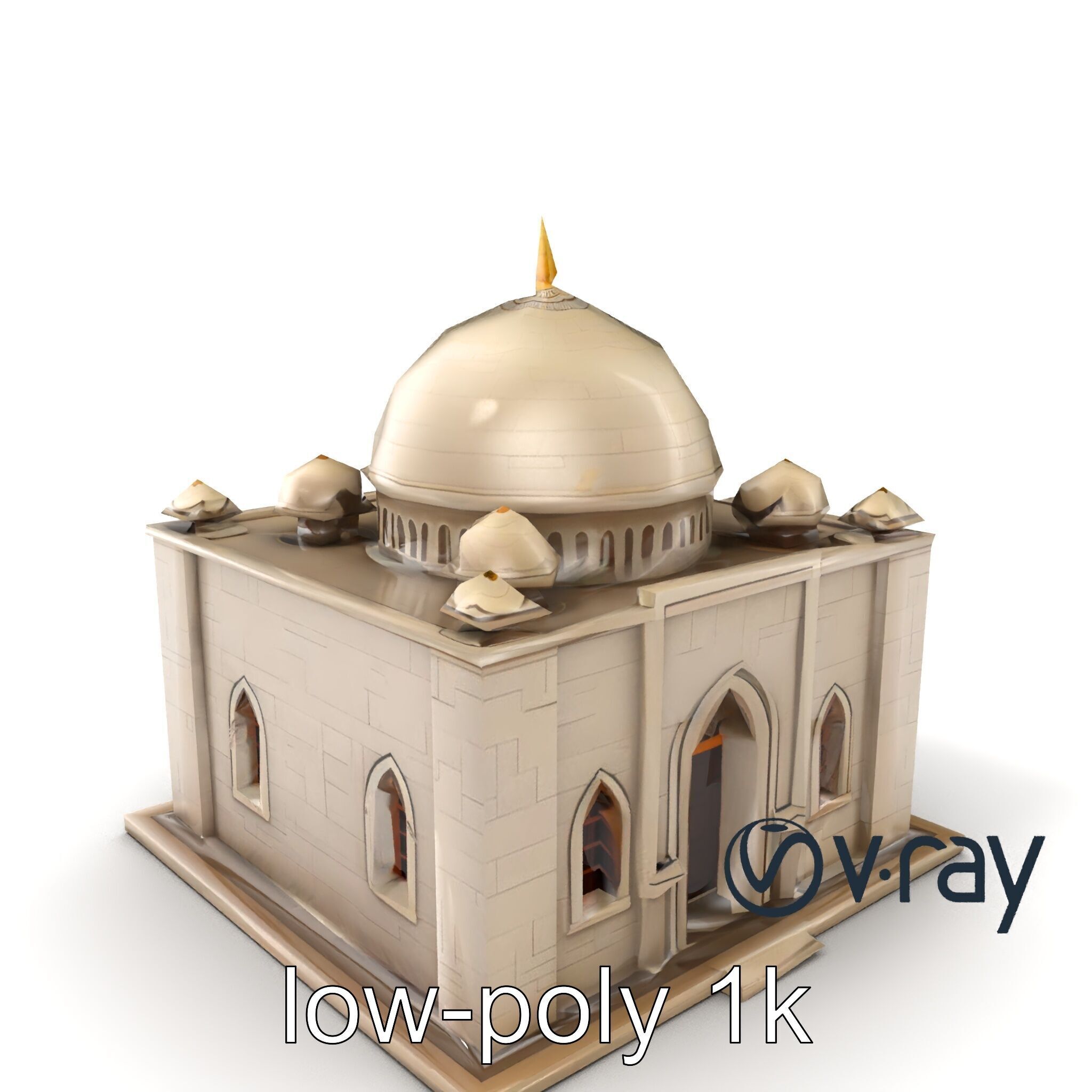 Grand Mosque Architectural Model Pack Low-poly 3D model_2