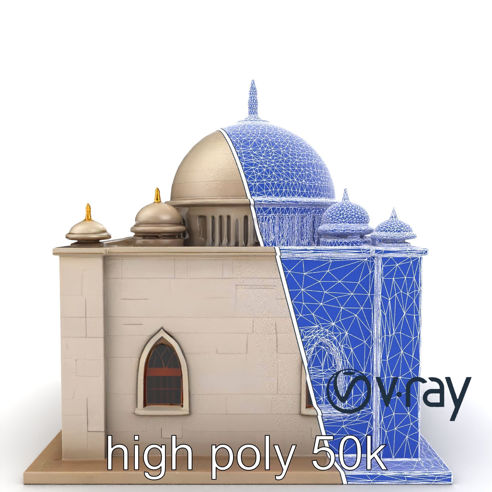 Grand Mosque Architectural Model Pack Low-poly 3D model_18