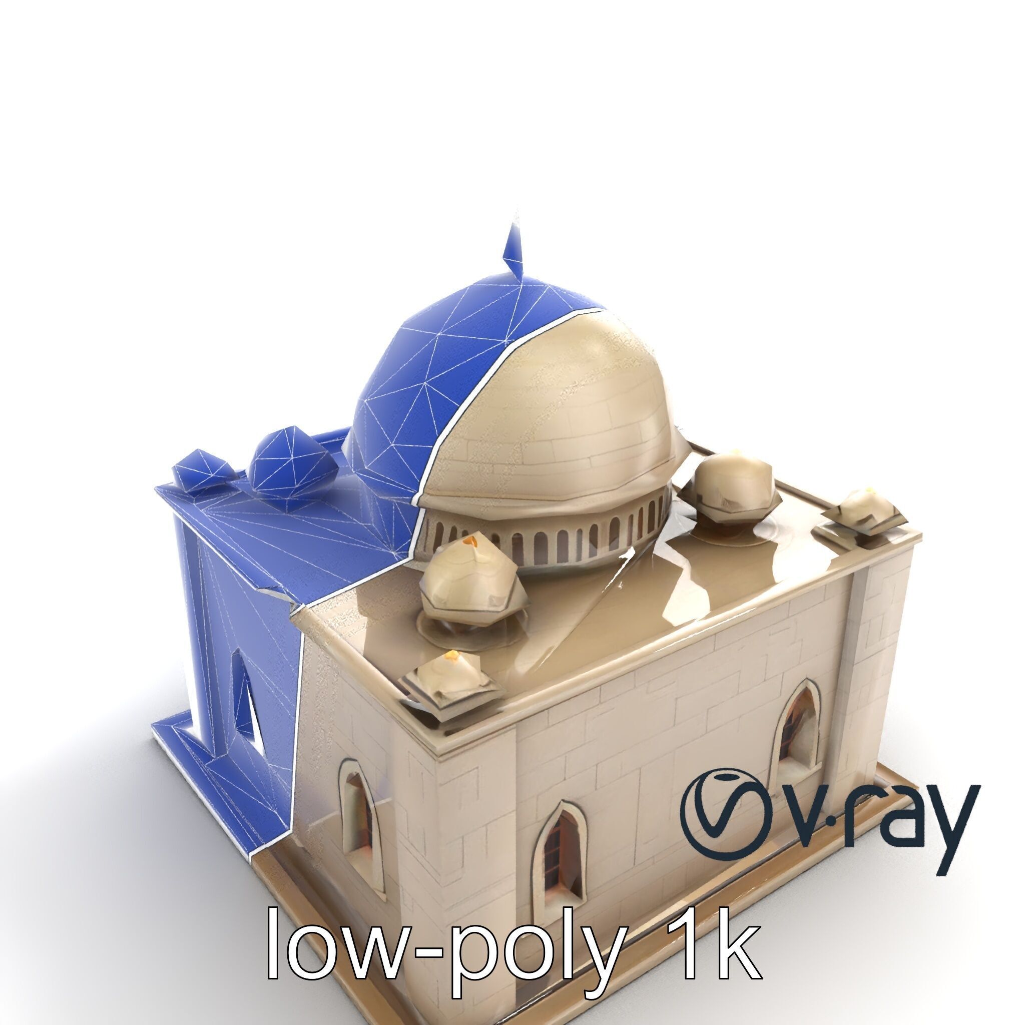 Grand Mosque Architectural Model Pack Low-poly 3D model_10