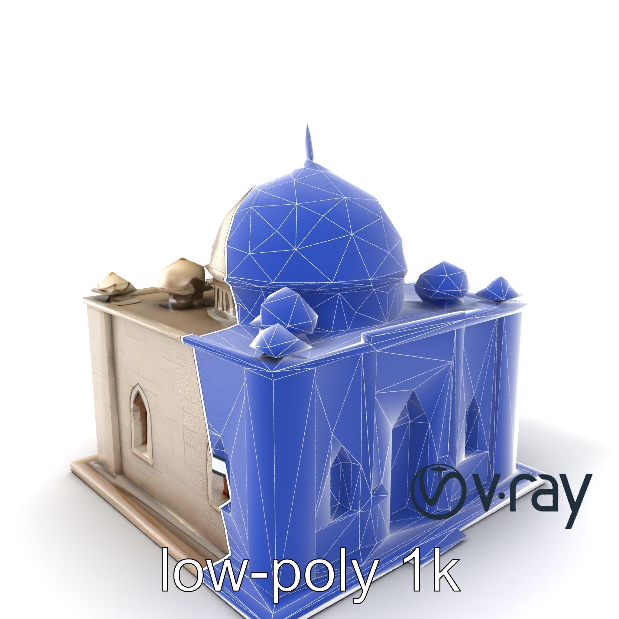 Grand Mosque Architectural Model Pack Low-poly 3D model_5