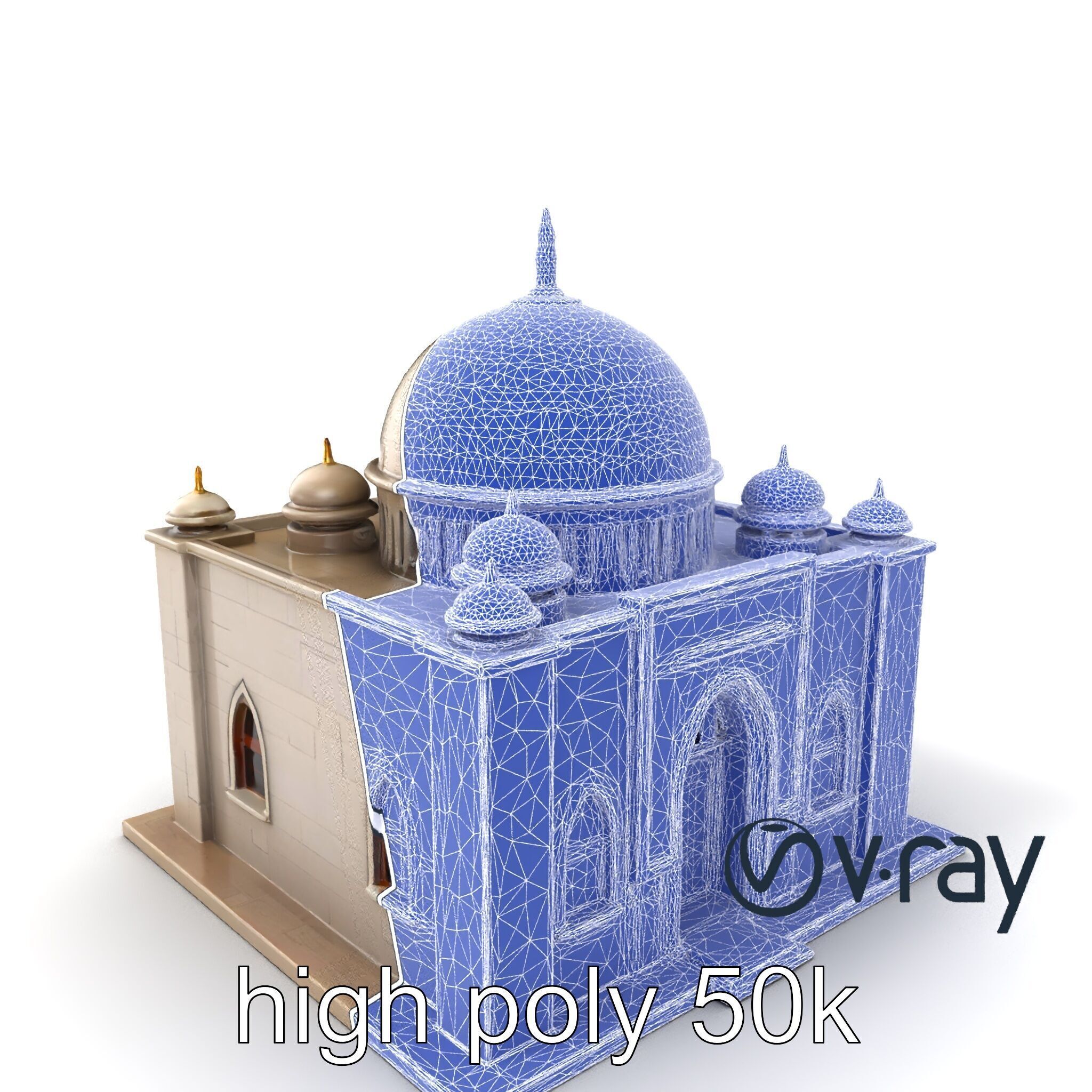 Grand Mosque Architectural Model Pack Low-poly 3D model_9
