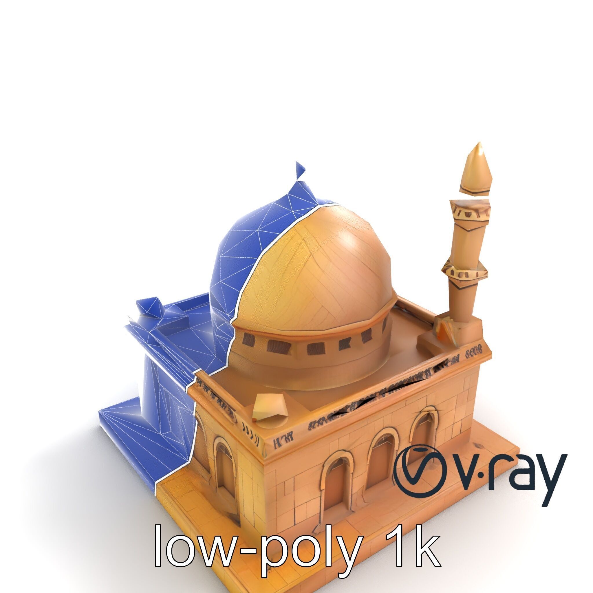 Detailed Mosque Architectural Model Pack Low-poly 3D model_10