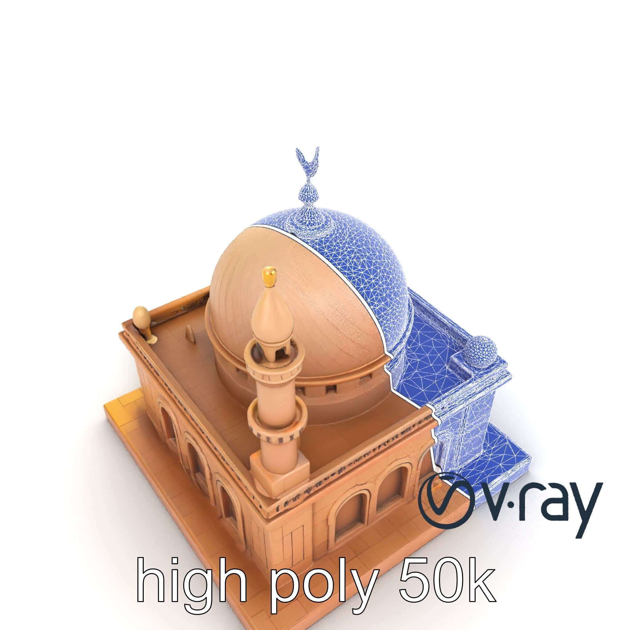 Detailed Mosque Architectural Model Pack Low-poly 3D model_14