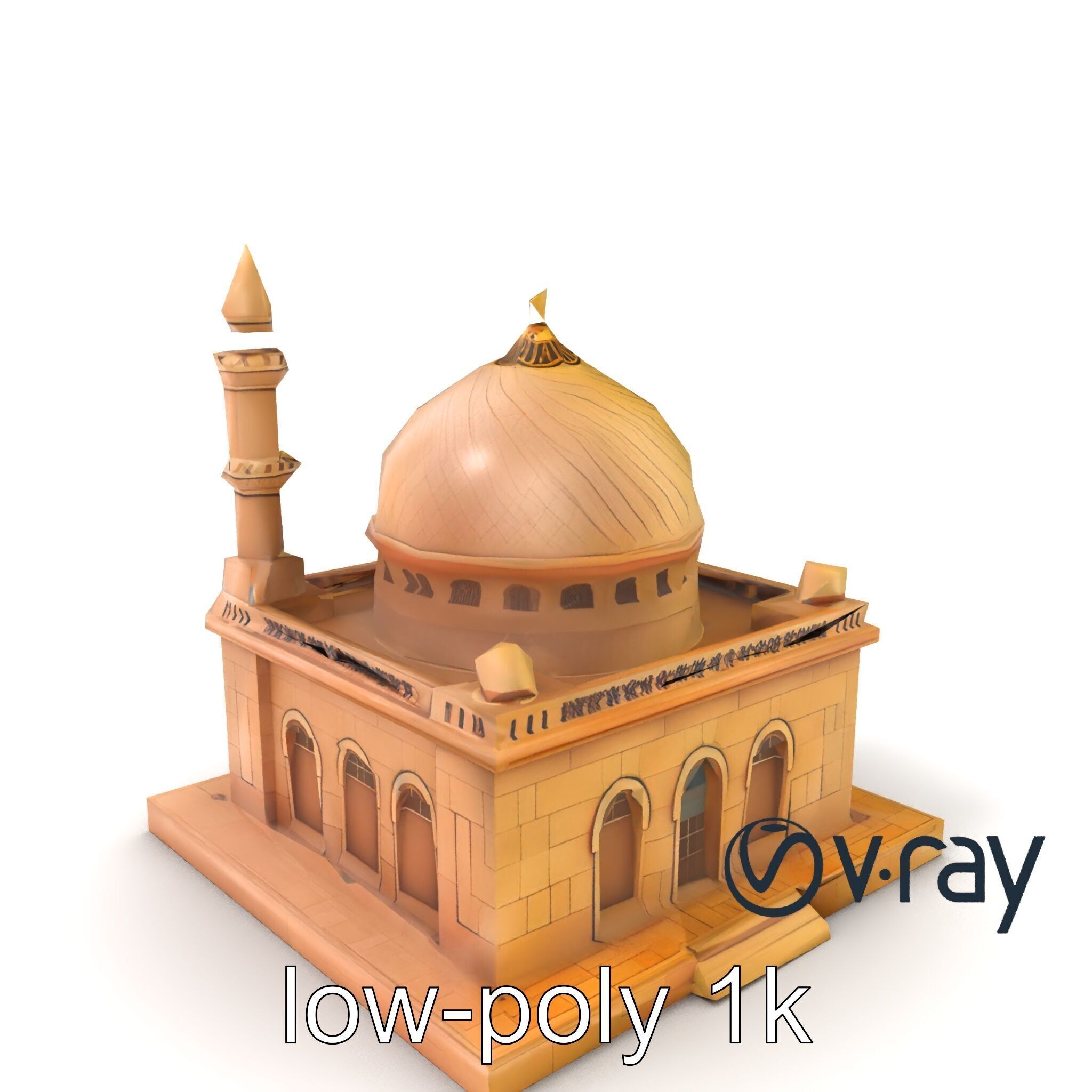 Detailed Mosque Architectural Model Pack Low-poly 3D model_2