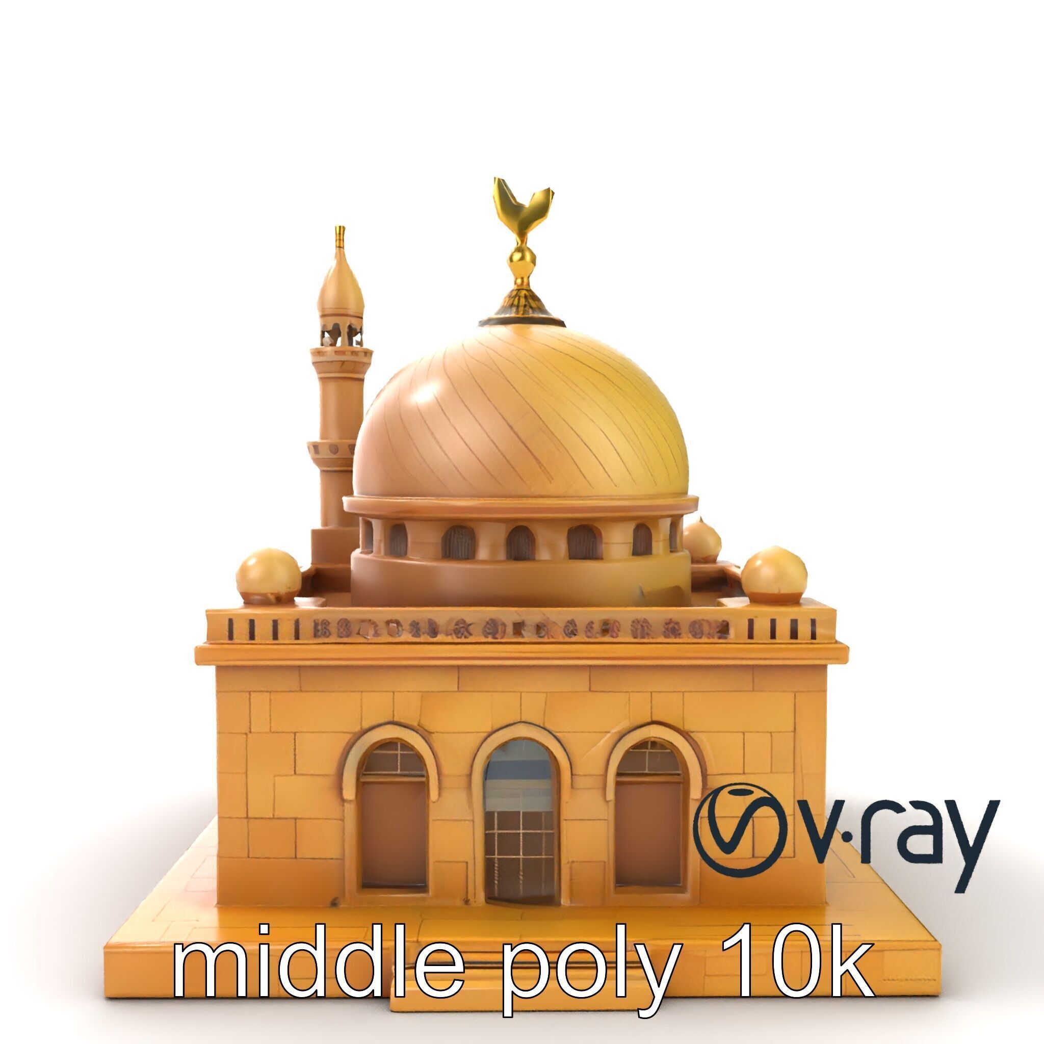 Detailed Mosque Architectural Model Pack Low-poly 3D model_22