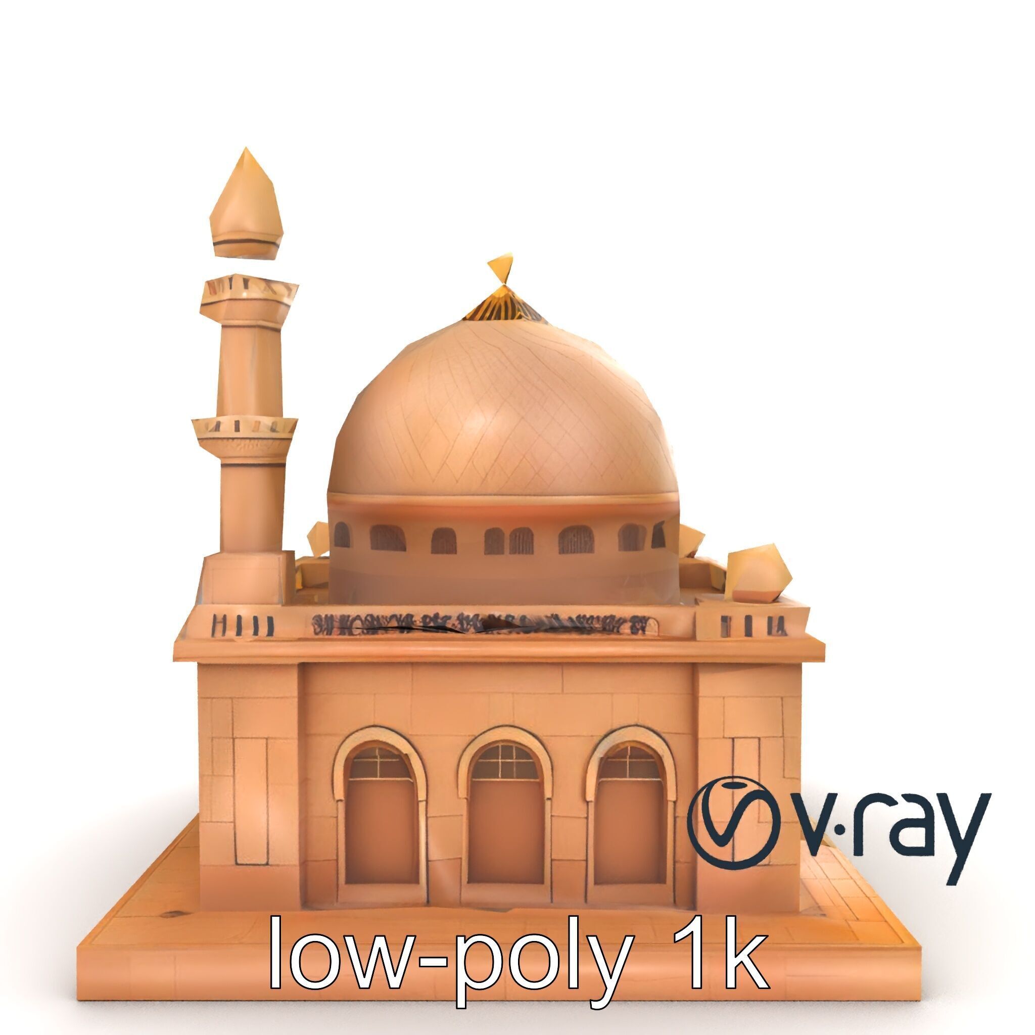 Detailed Mosque Architectural Model Pack Low-poly 3D model_23
