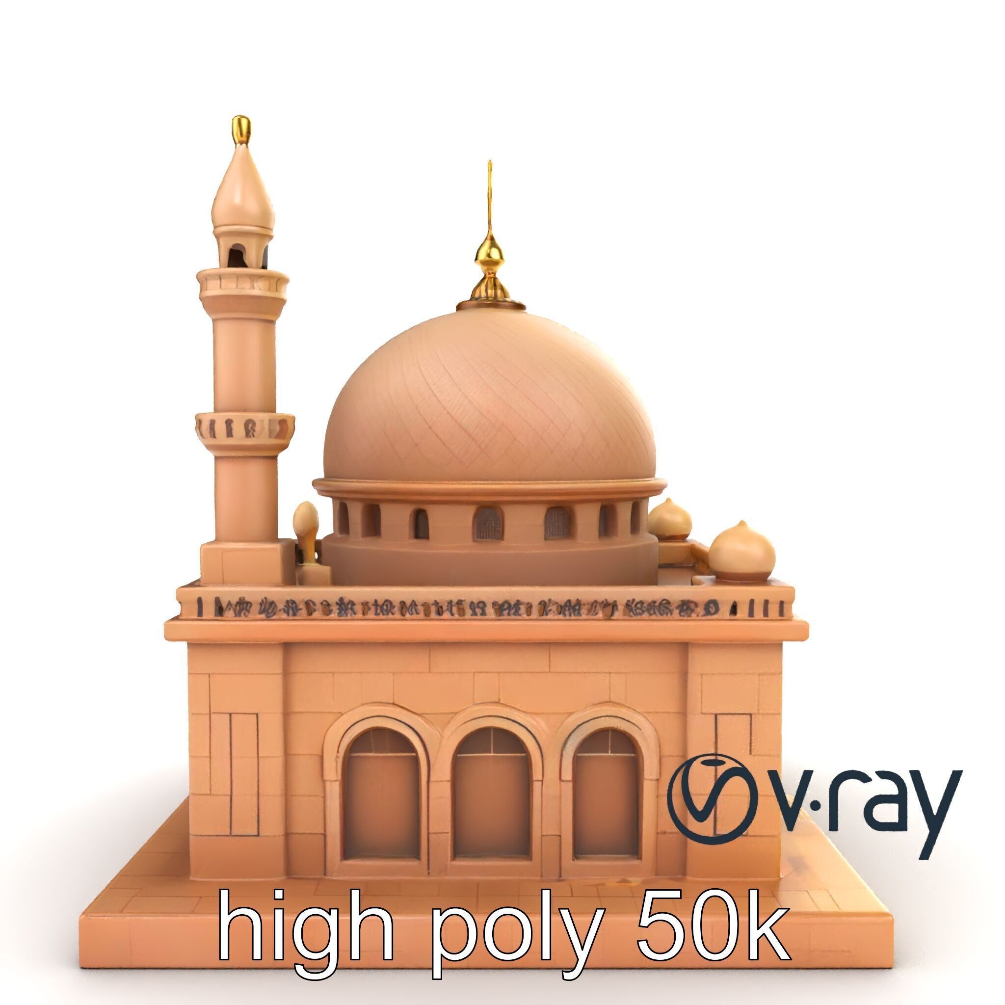 Detailed Mosque Architectural Model Pack Low-poly 3D model_12