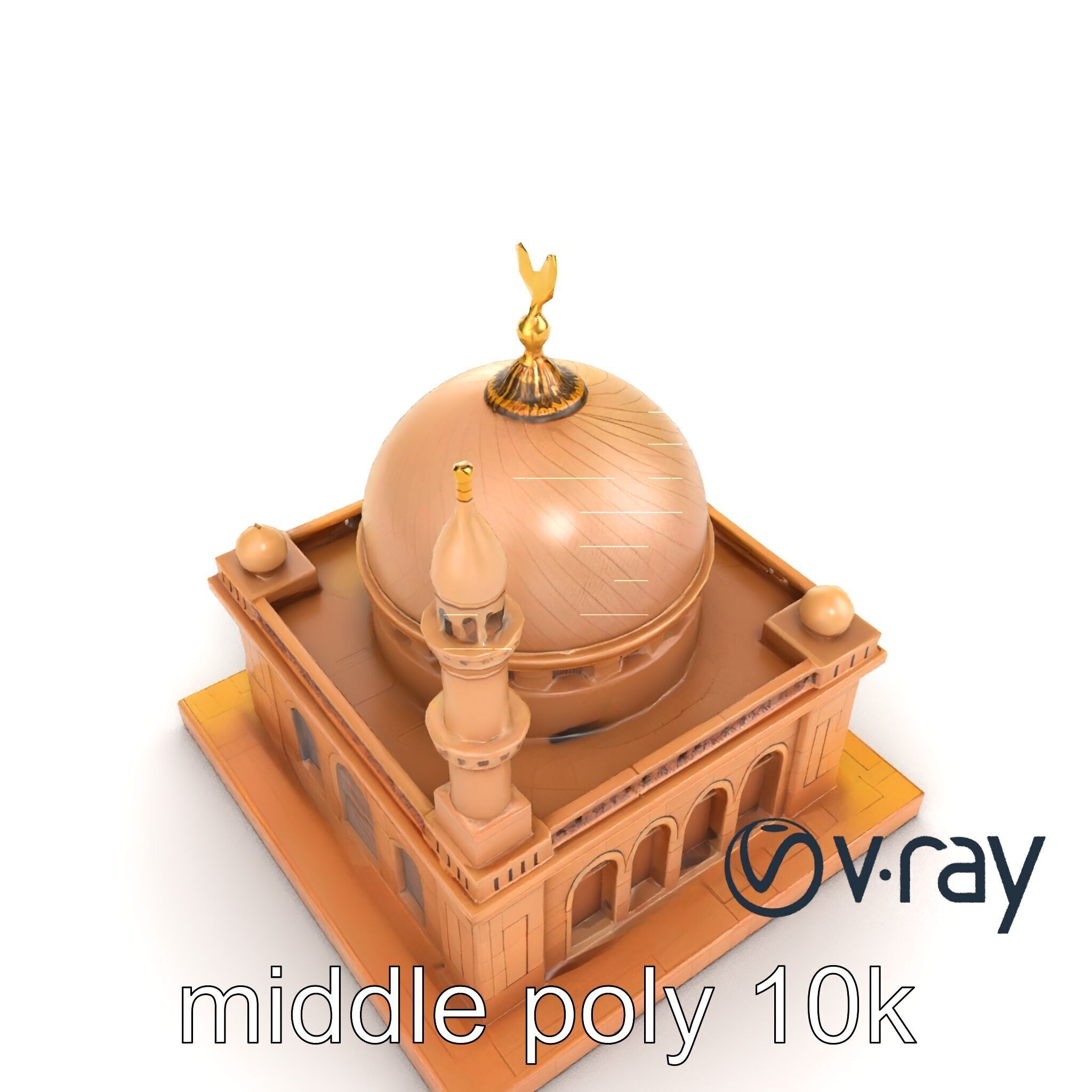 Detailed Mosque Architectural Model Pack Low-poly 3D model_13