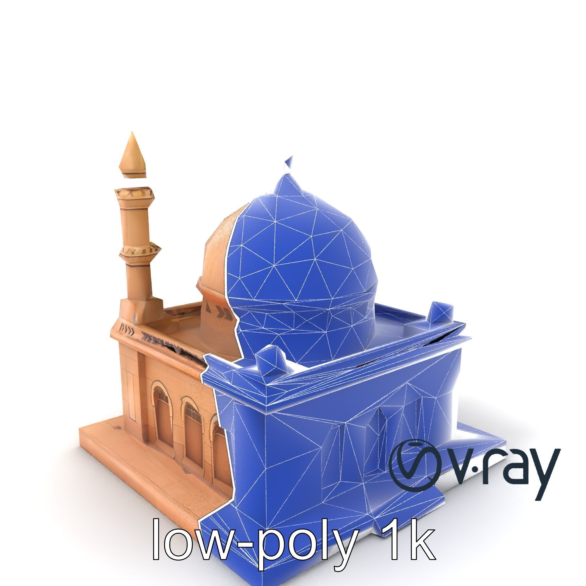 Detailed Mosque Architectural Model Pack Low-poly 3D model_8