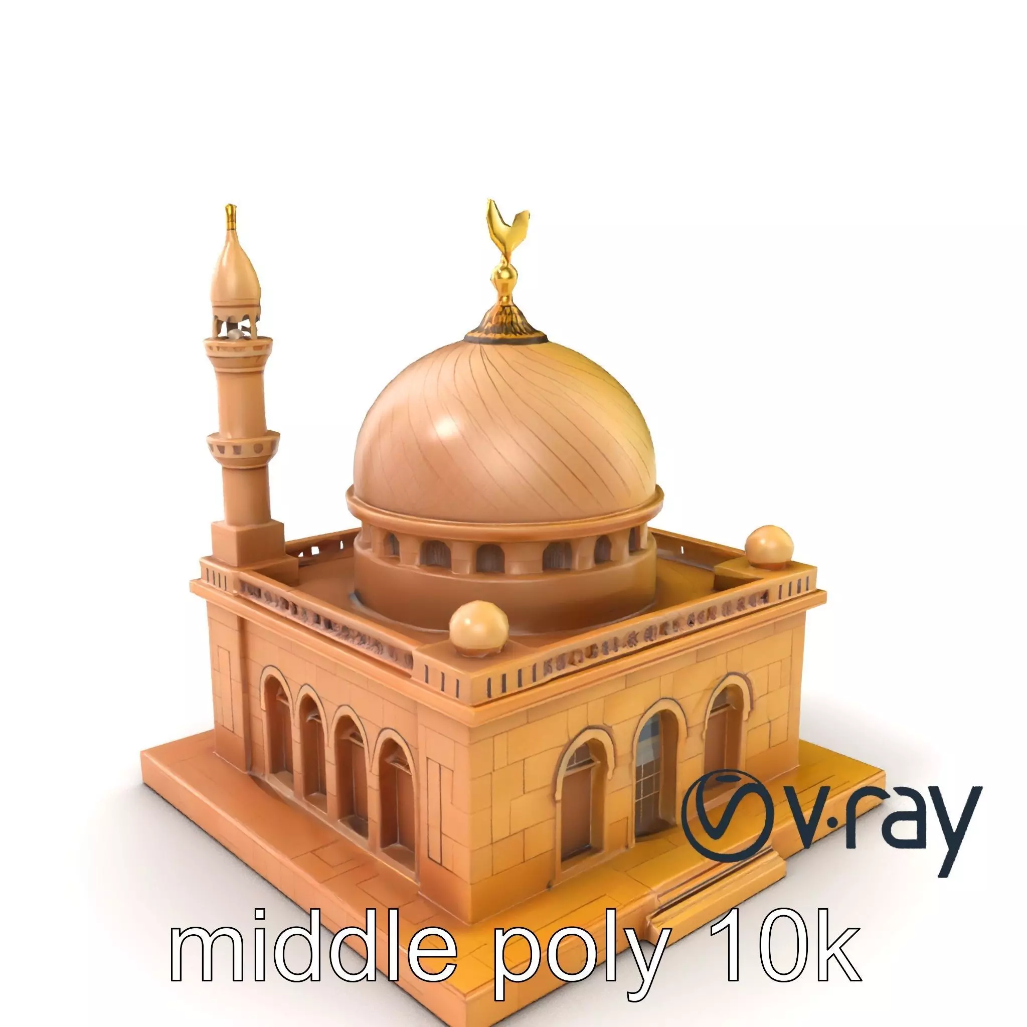 Detailed Mosque Architectural Model Pack Low-poly 3D model_0