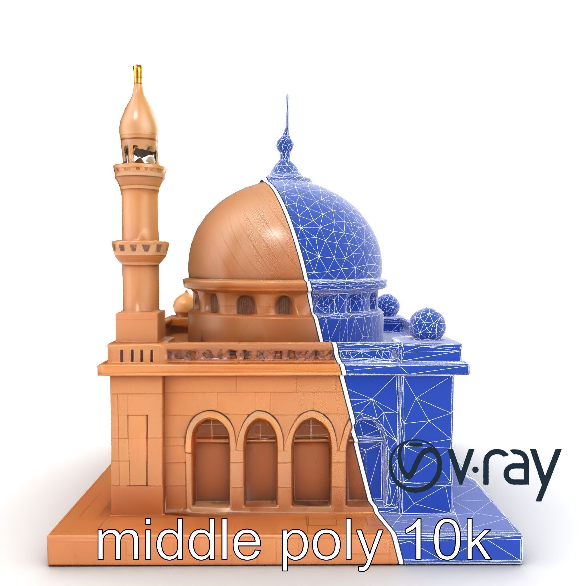 Detailed Mosque Architectural Model Pack Low-poly 3D model_24
