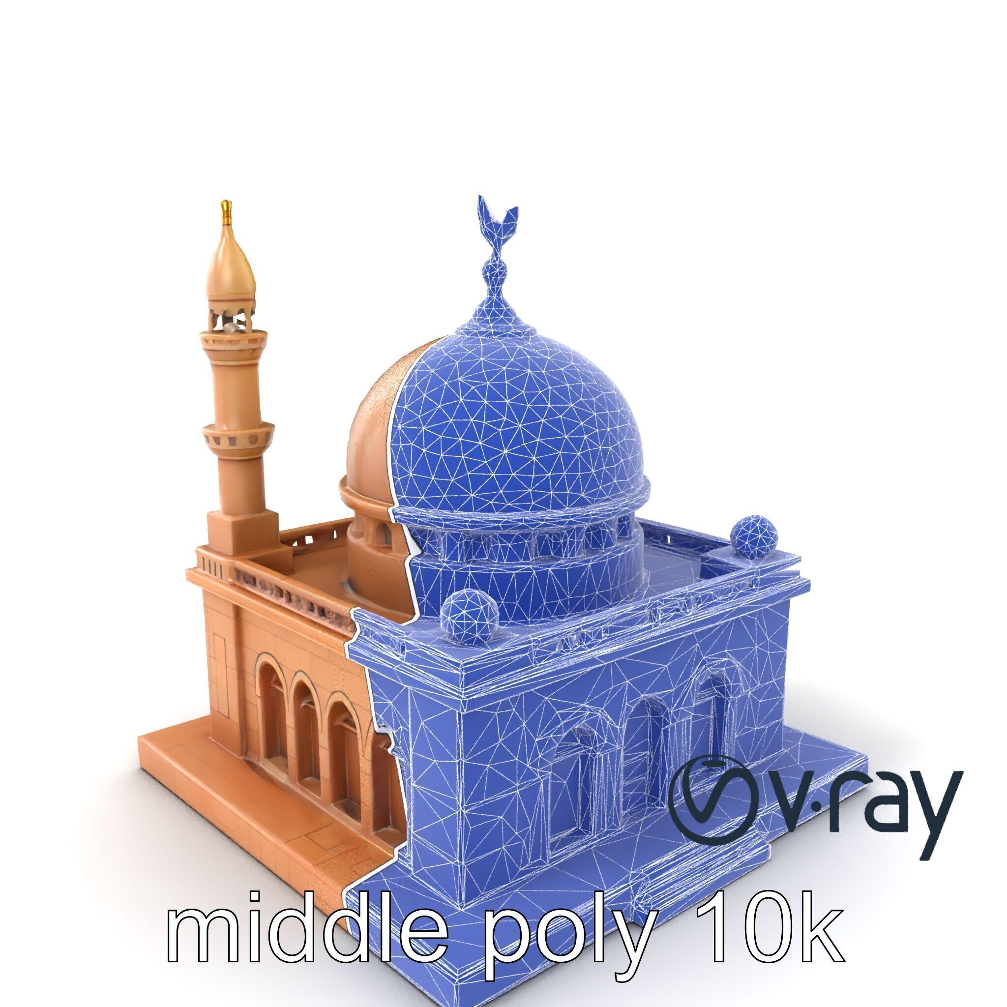 Detailed Mosque Architectural Model Pack Low-poly 3D model_4