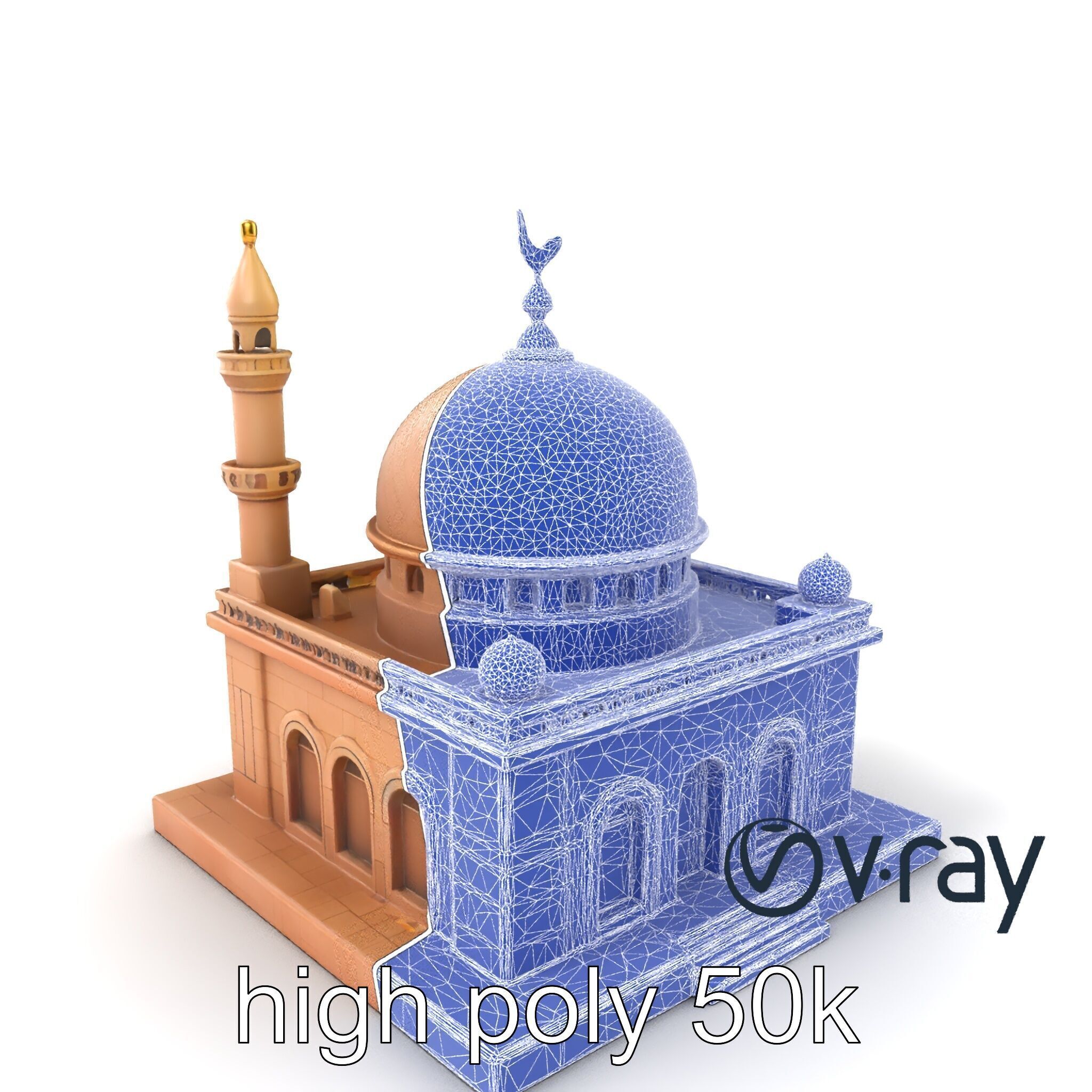 Detailed Mosque Architectural Model Pack Low-poly 3D model_31
