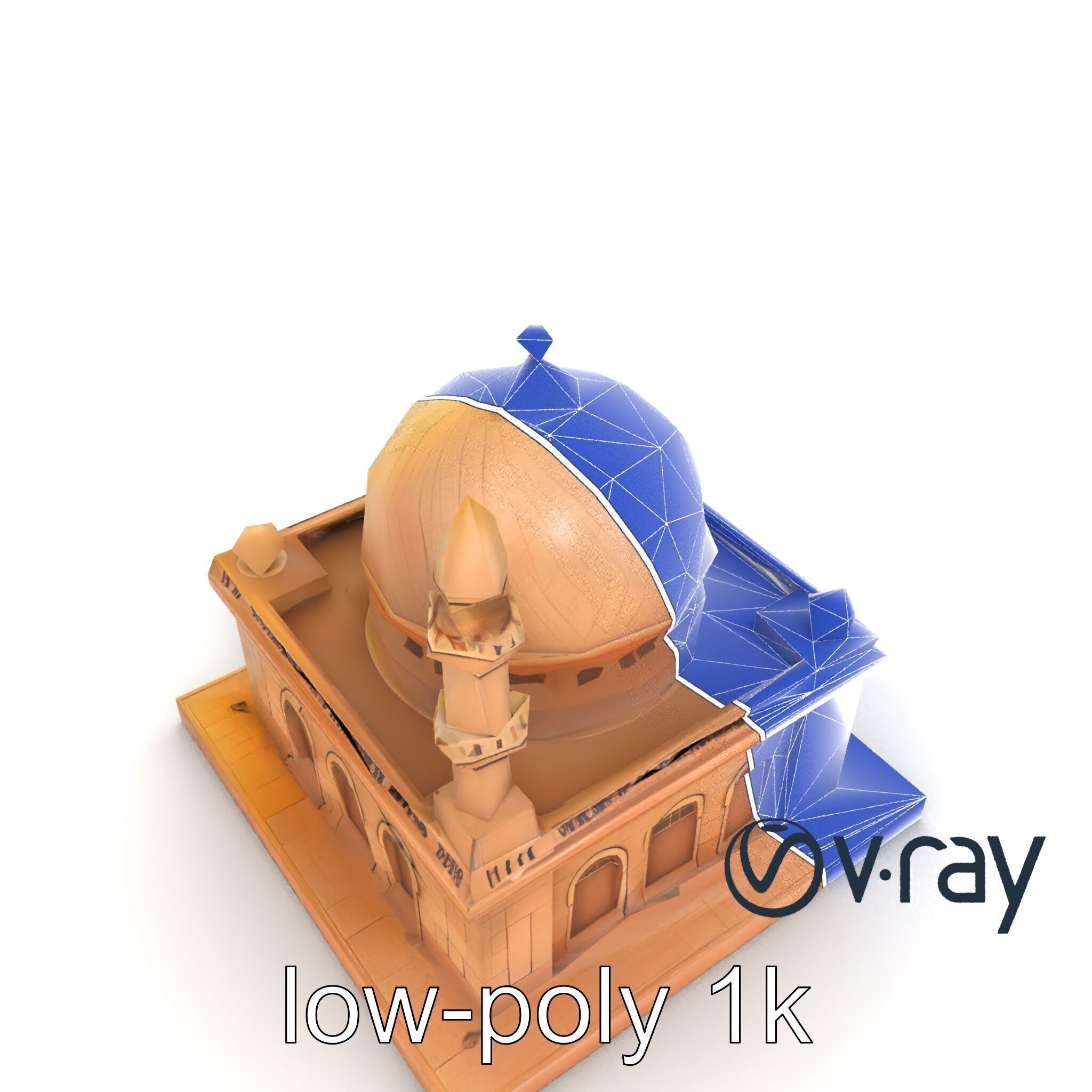 Detailed Mosque Architectural Model Pack Low-poly 3D model_20