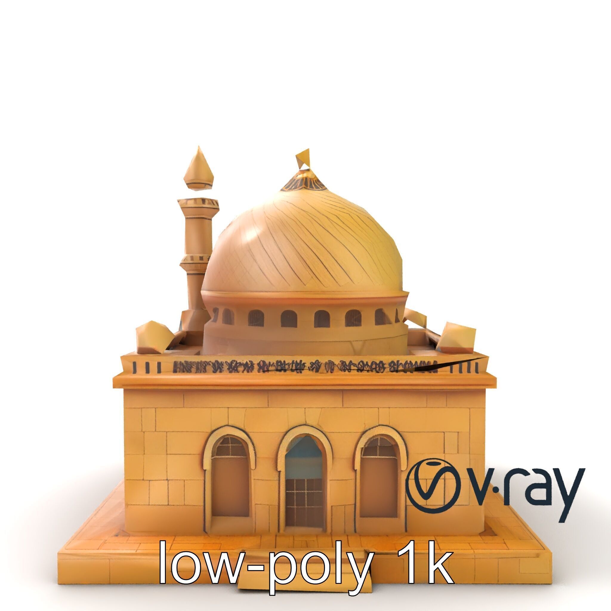 Detailed Mosque Architectural Model Pack Low-poly 3D model_18