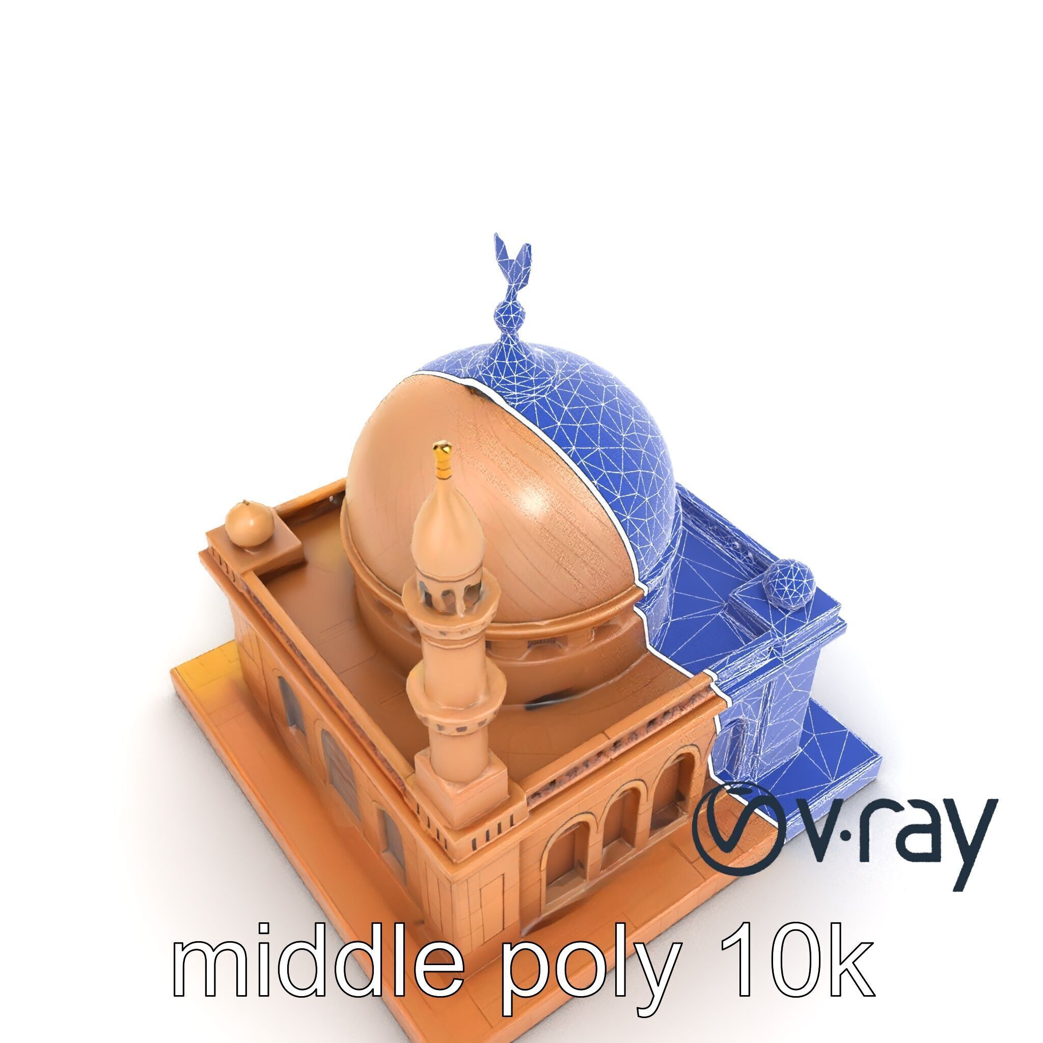 Detailed Mosque Architectural Model Pack Low-poly 3D model_26