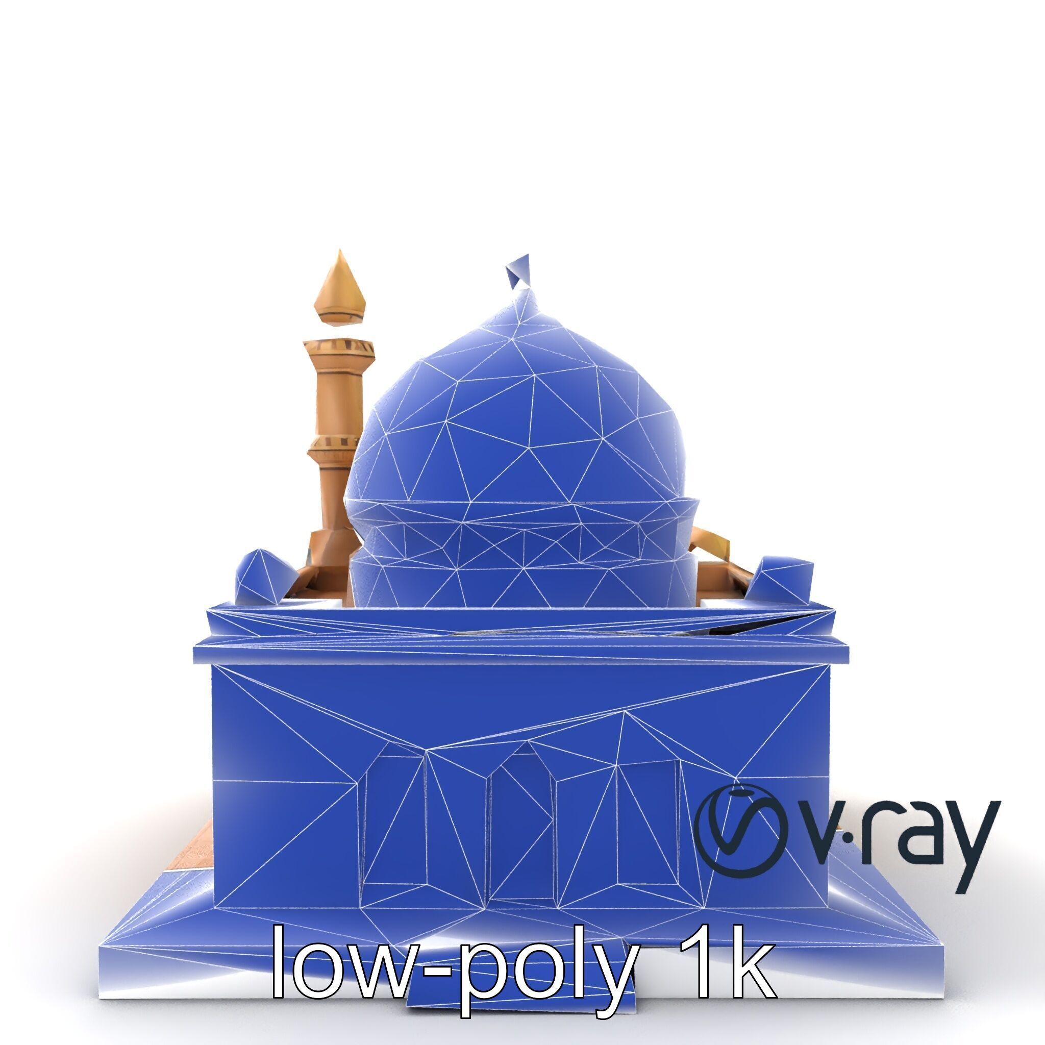 Detailed Mosque Architectural Model Pack Low-poly 3D model_16
