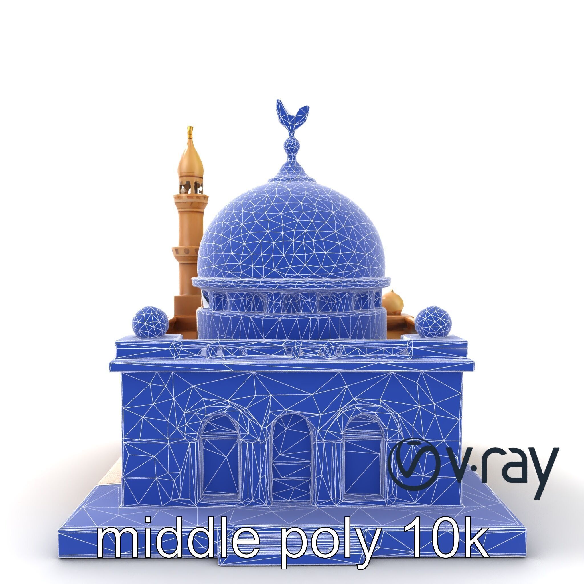 Detailed Mosque Architectural Model Pack Low-poly 3D model_29