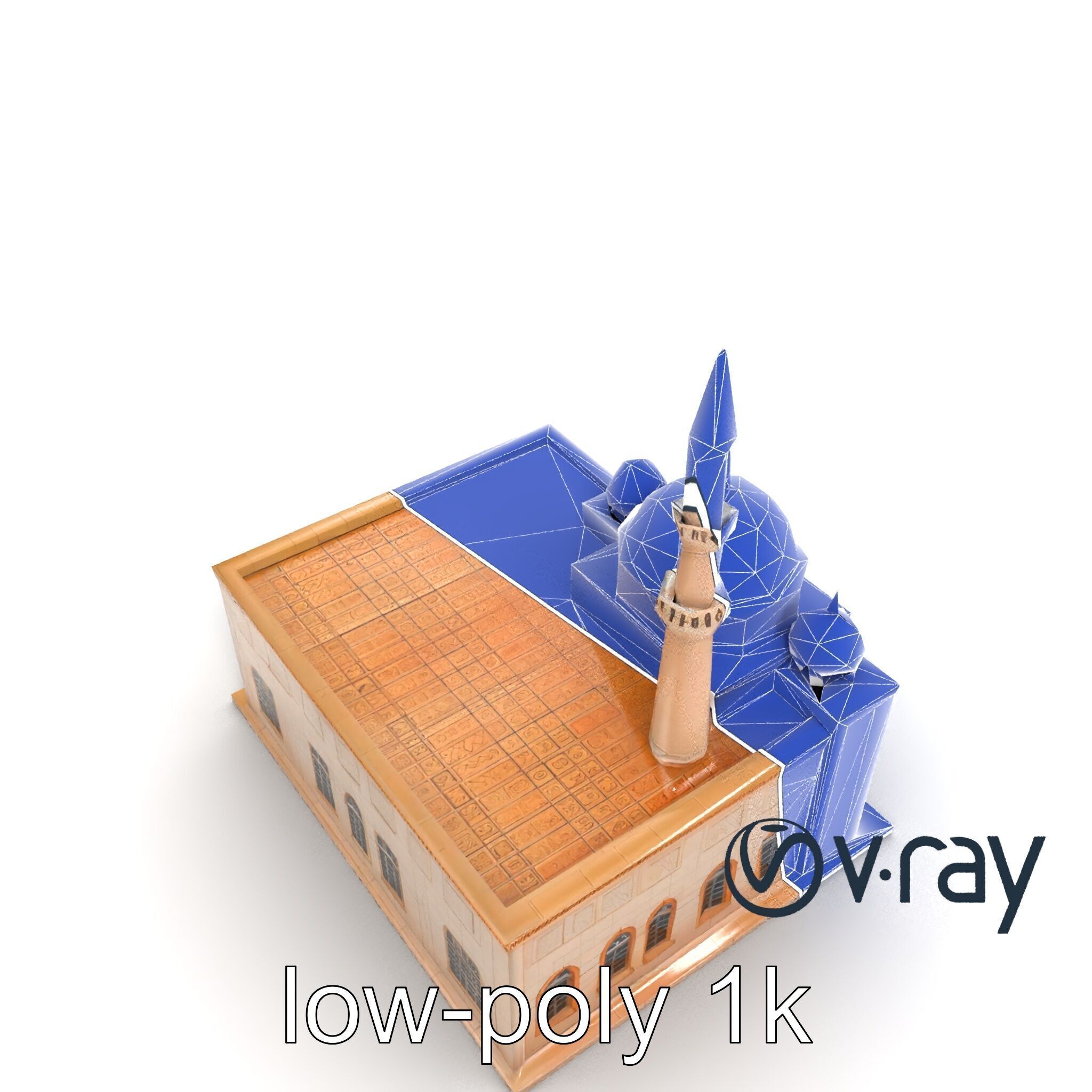 Mosque Grand Entrance Historical model pack Low-poly 3D model_23