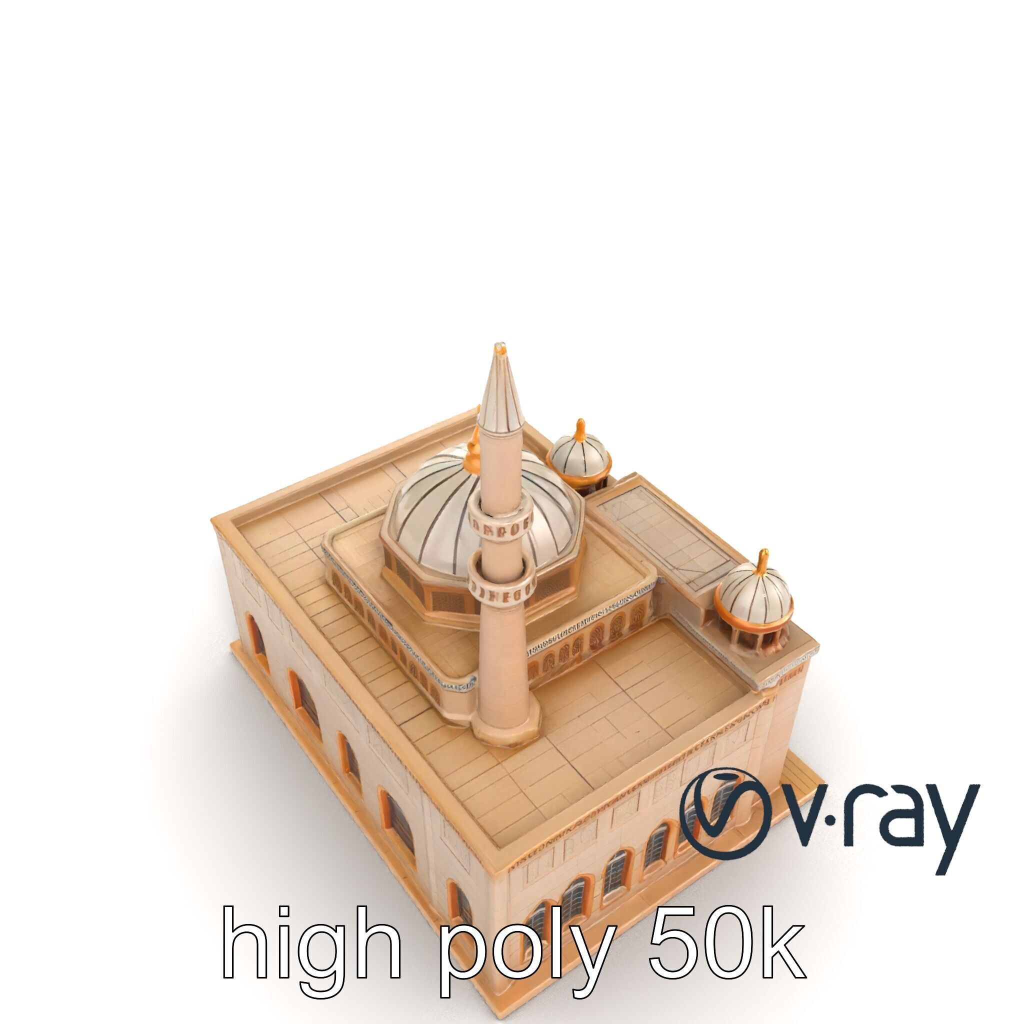 Mosque Grand Entrance Historical model pack Low-poly 3D model_30