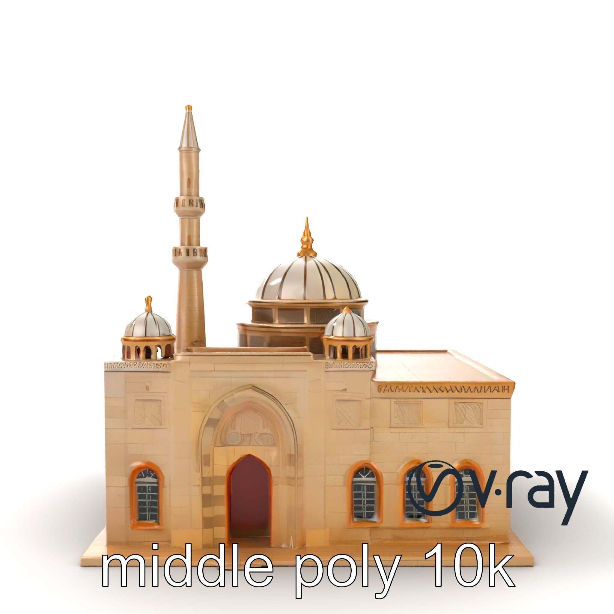 Mosque Grand Entrance Historical model pack Low-poly 3D model_15