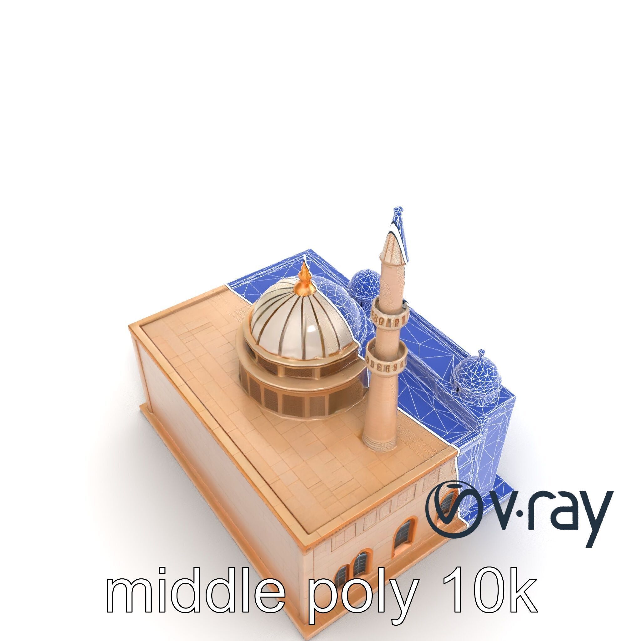 Mosque Grand Entrance Historical model pack Low-poly 3D model_12