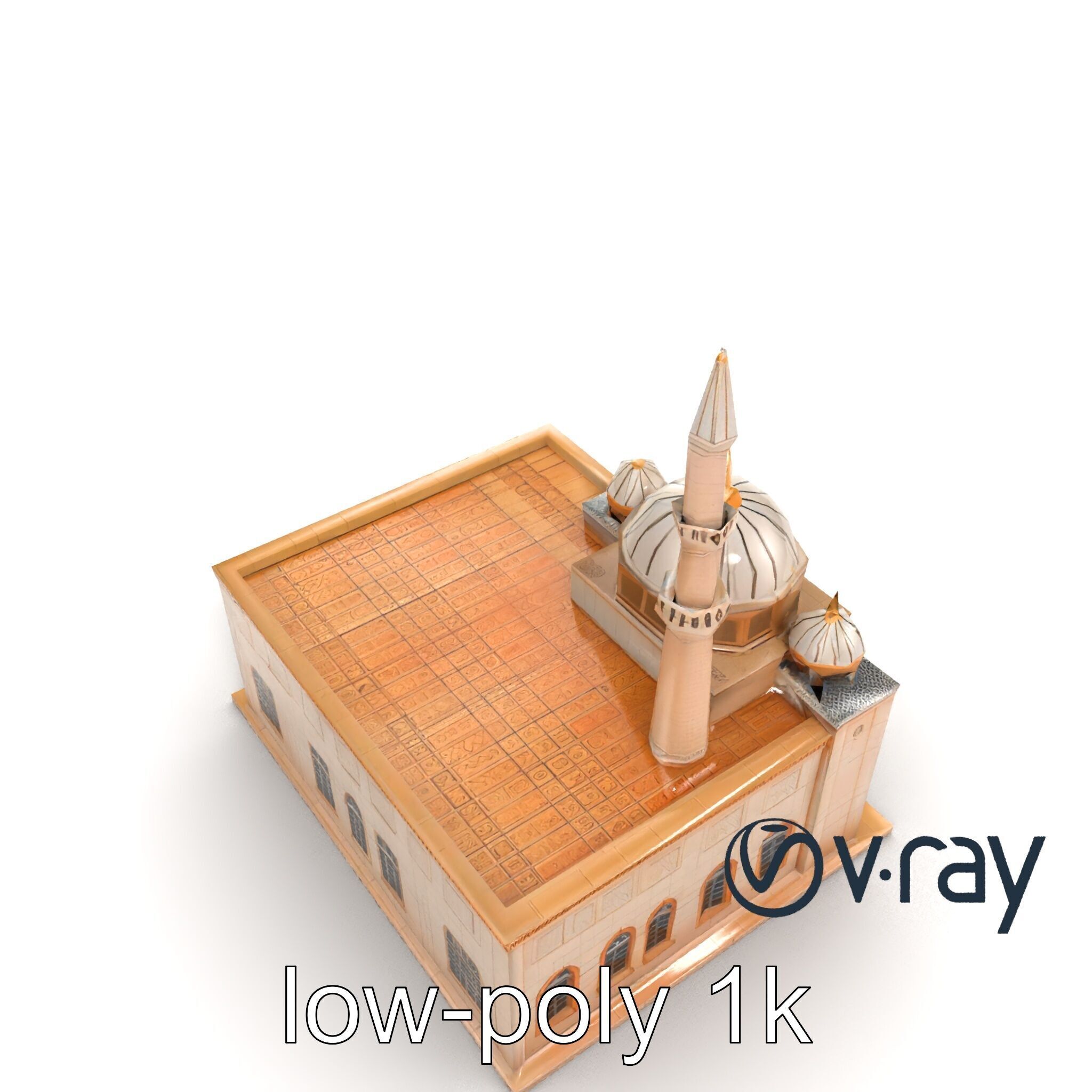 Mosque Grand Entrance Historical model pack Low-poly 3D model_8