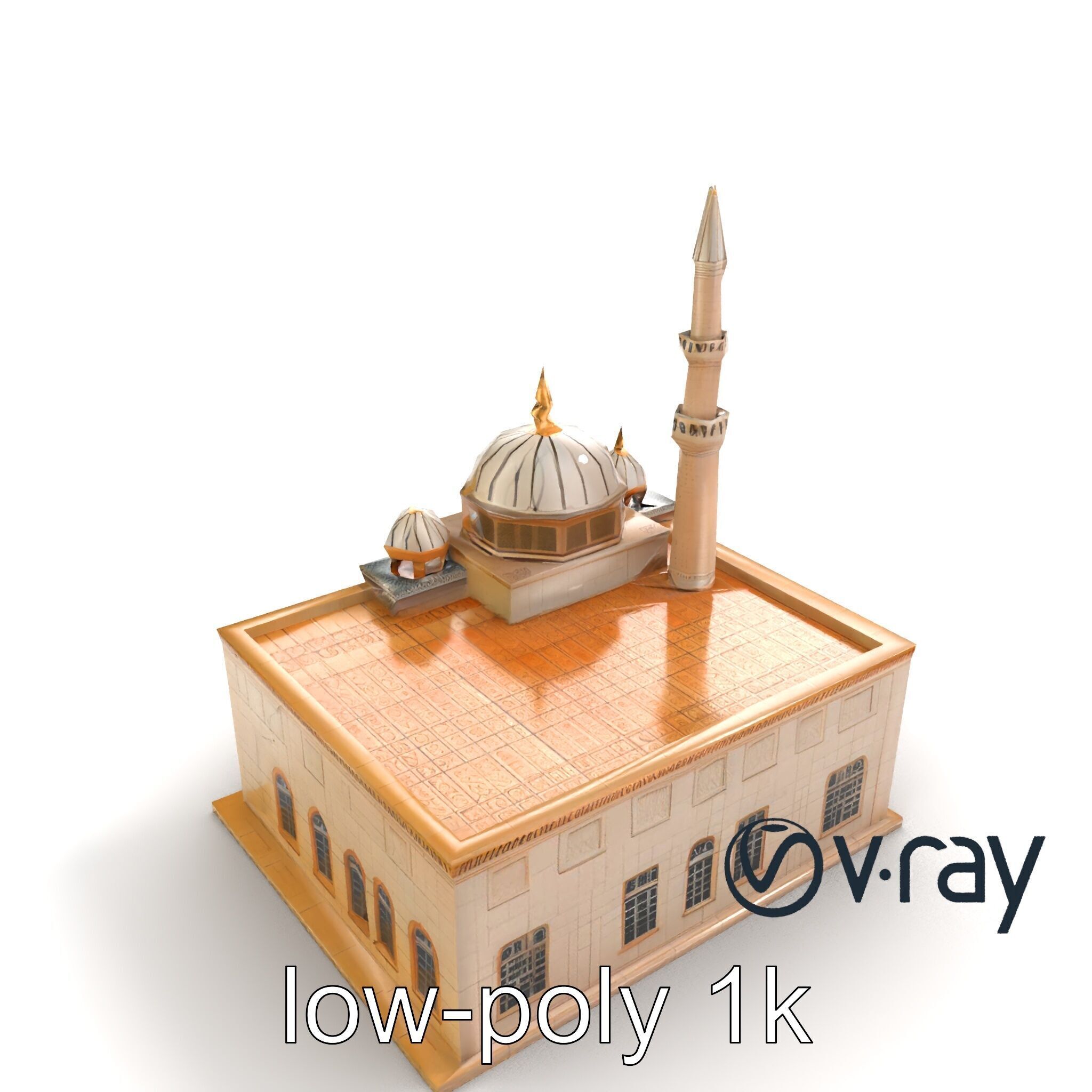Mosque Grand Entrance Historical model pack Low-poly 3D model_5