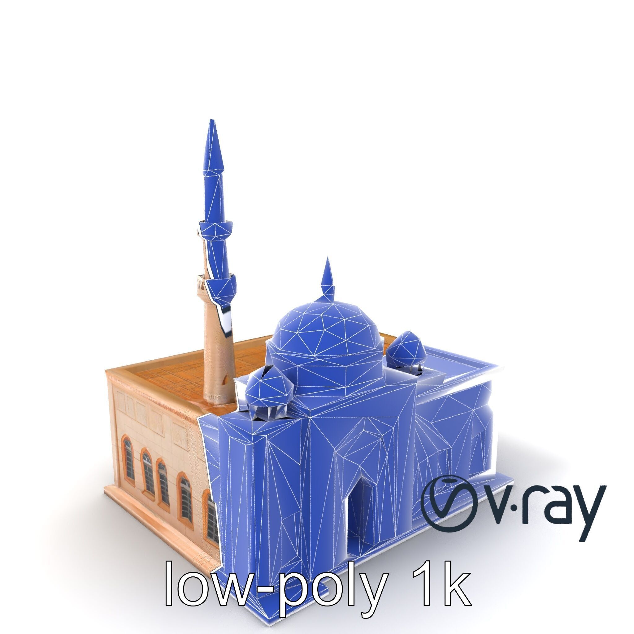 Mosque Grand Entrance Historical model pack Low-poly 3D model_10