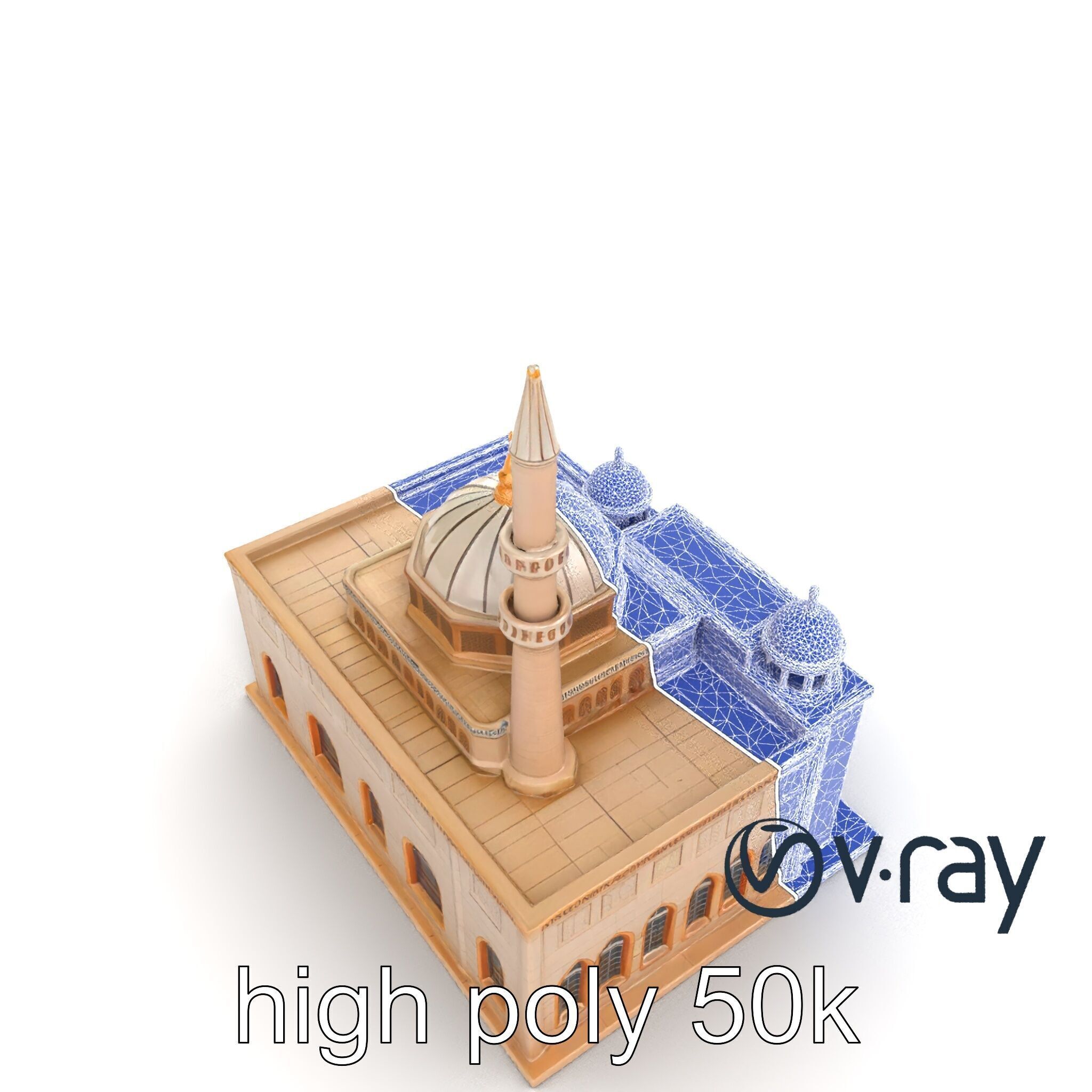 Mosque Grand Entrance Historical model pack Low-poly 3D model_11