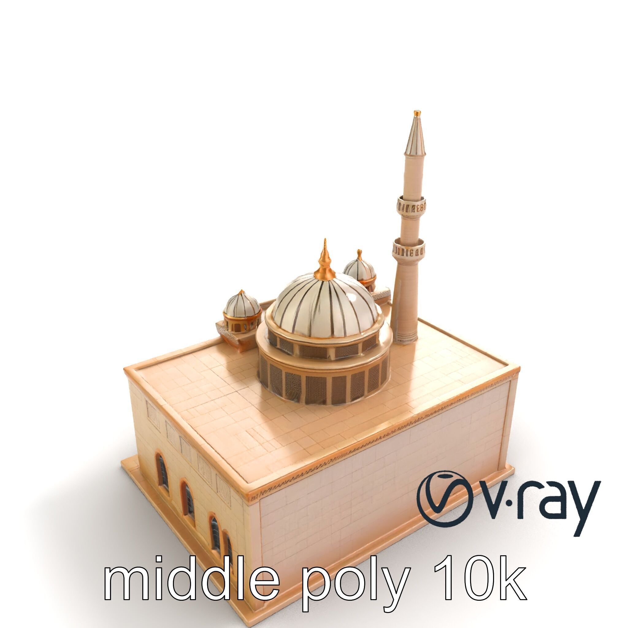 Mosque Grand Entrance Historical model pack Low-poly 3D model_4