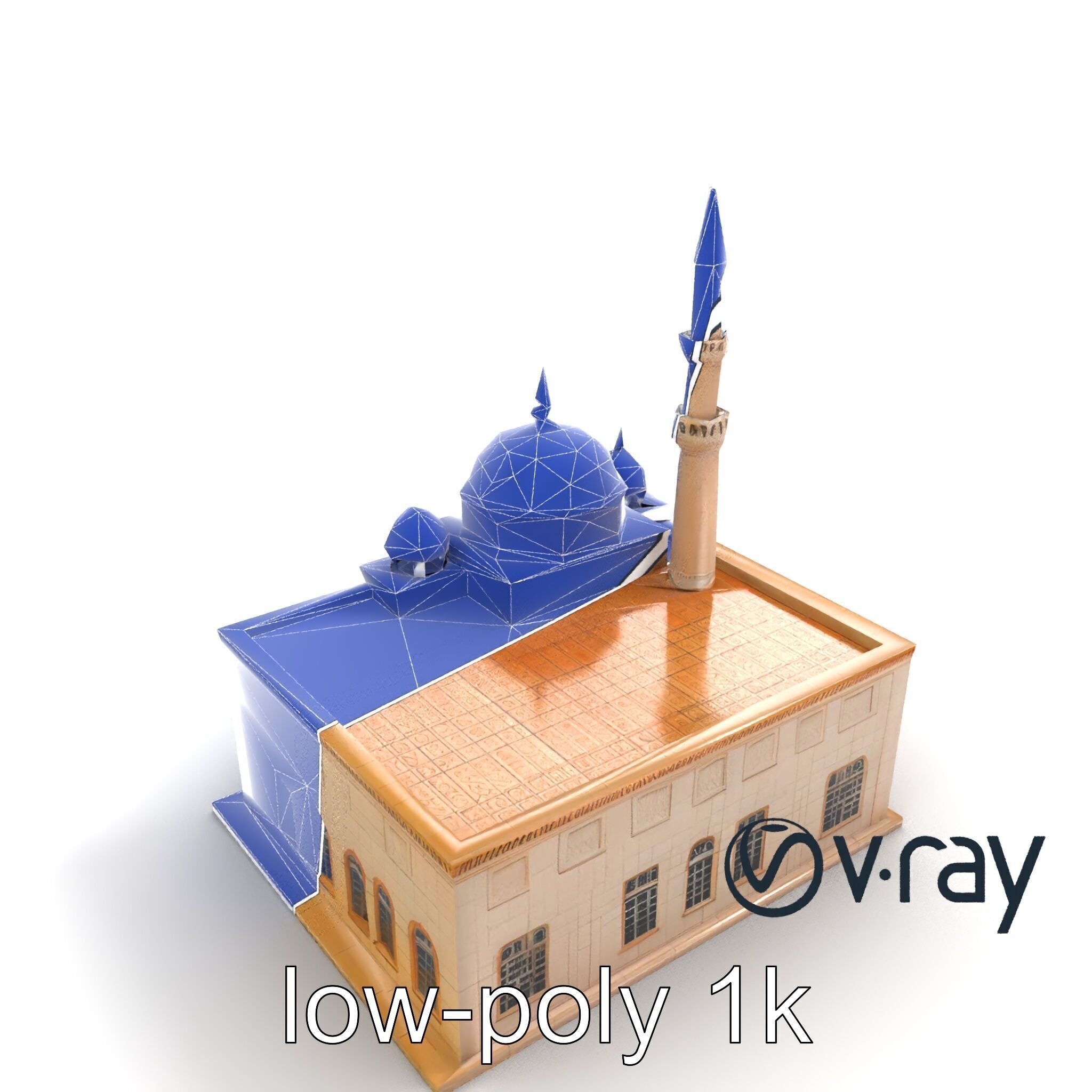 Mosque Grand Entrance Historical model pack Low-poly 3D model_17