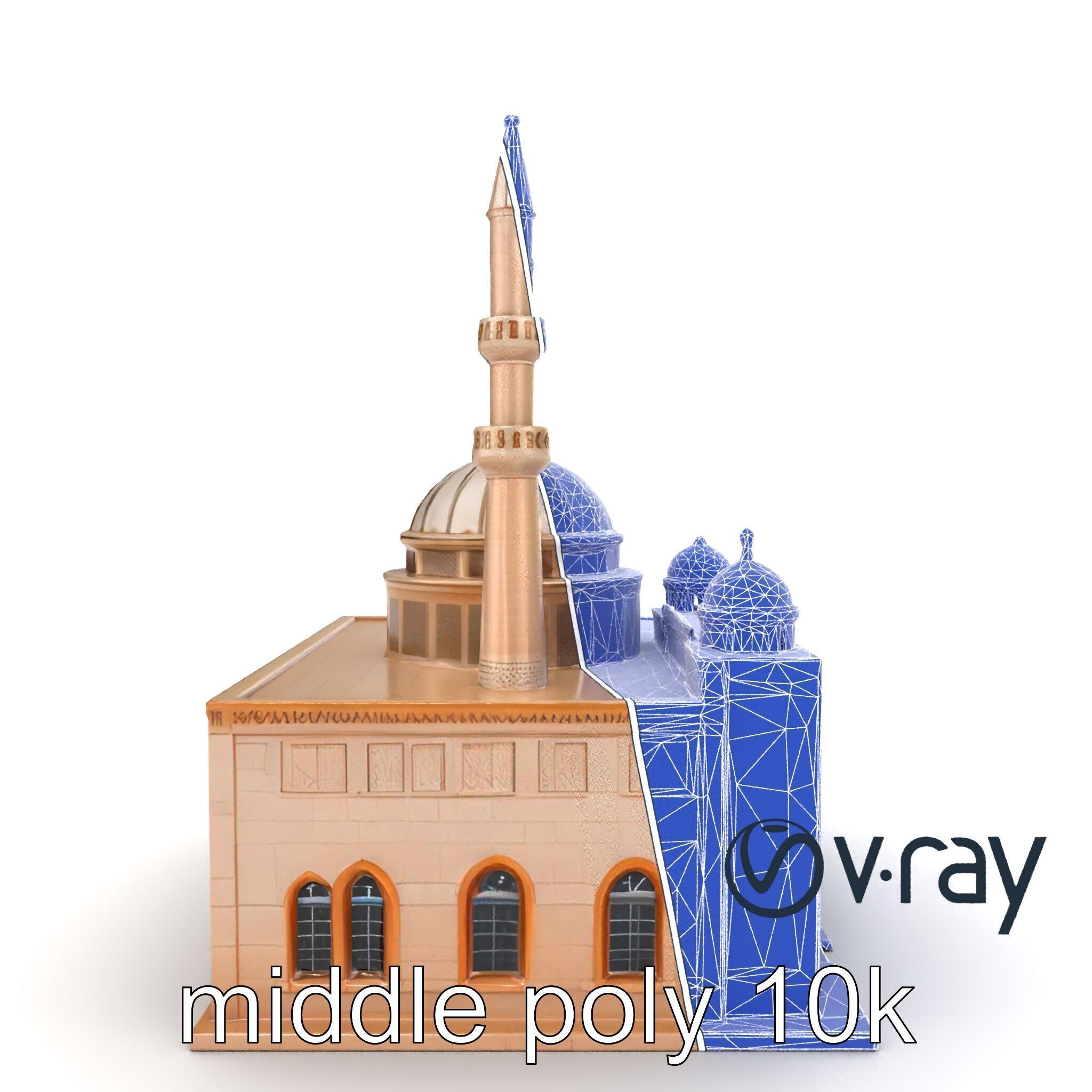 Mosque Grand Entrance Historical model pack Low-poly 3D model_22