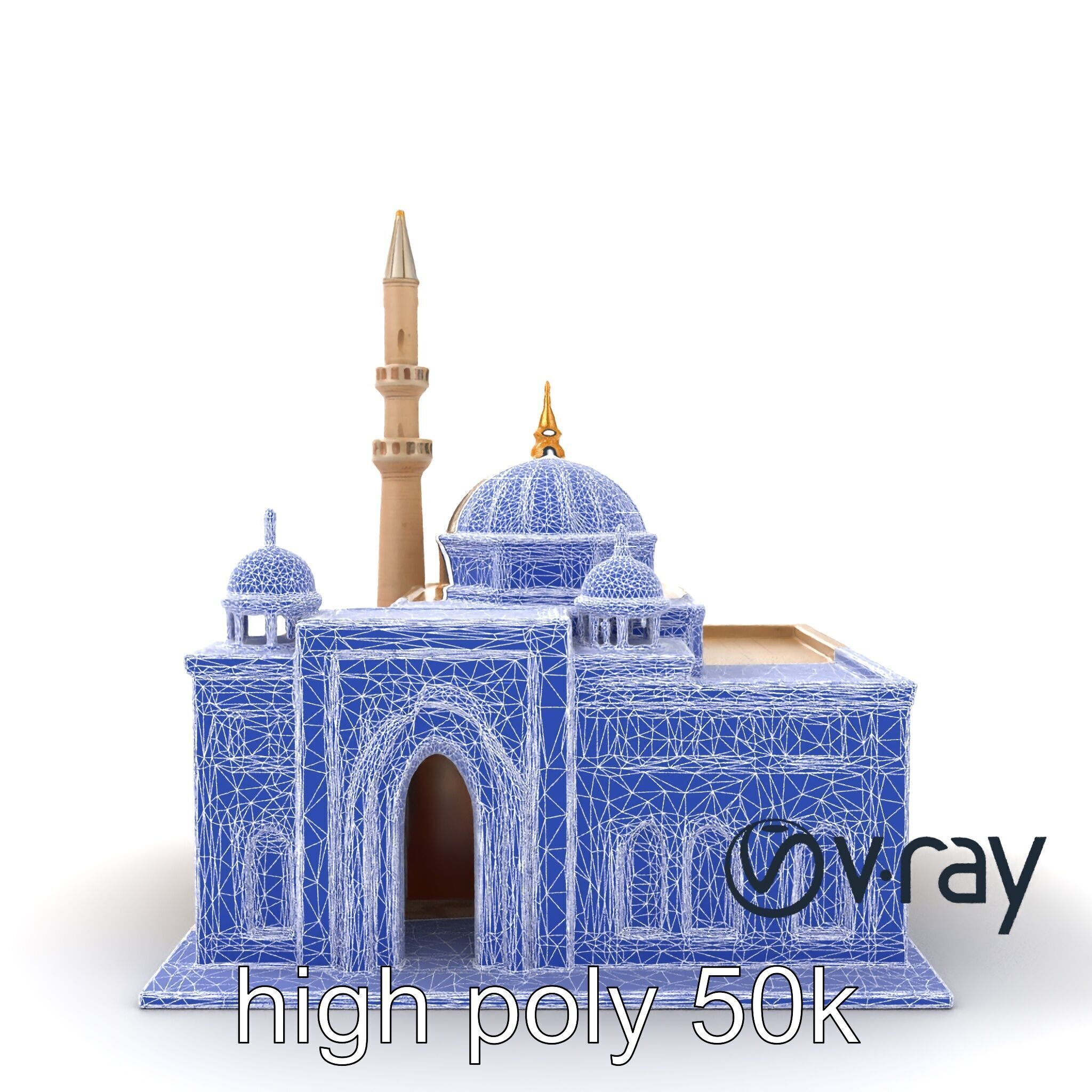 Mosque Grand Entrance Historical model pack Low-poly 3D model_31