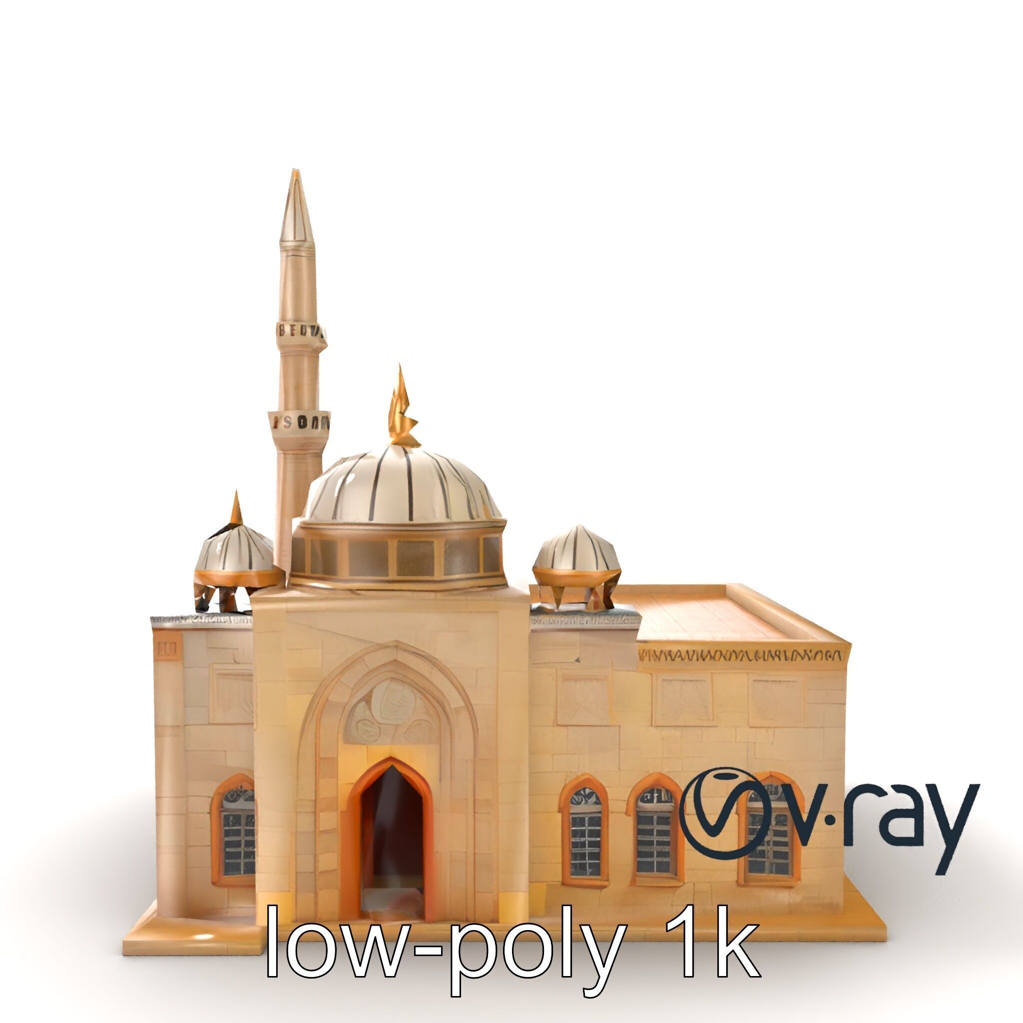Mosque Grand Entrance Historical model pack Low-poly 3D model_14