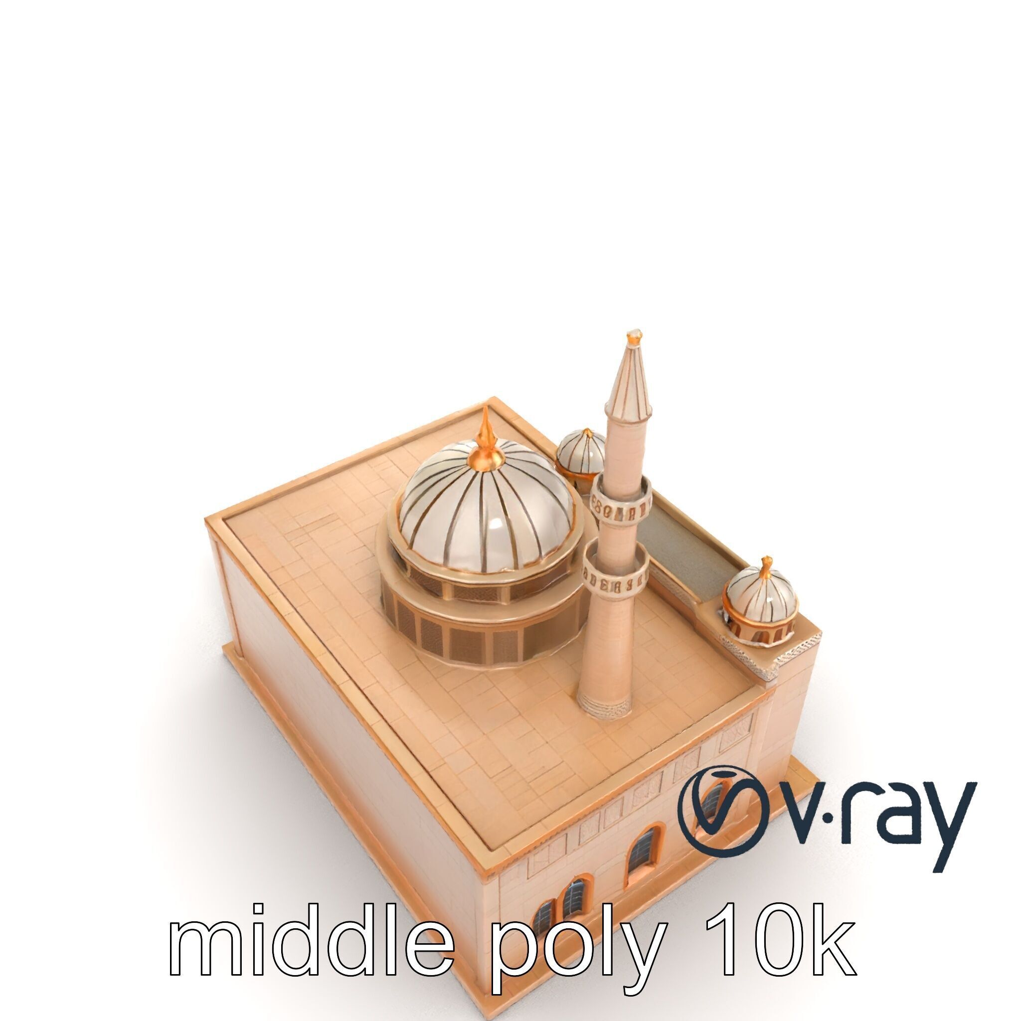 Mosque Grand Entrance Historical model pack Low-poly 3D model_7