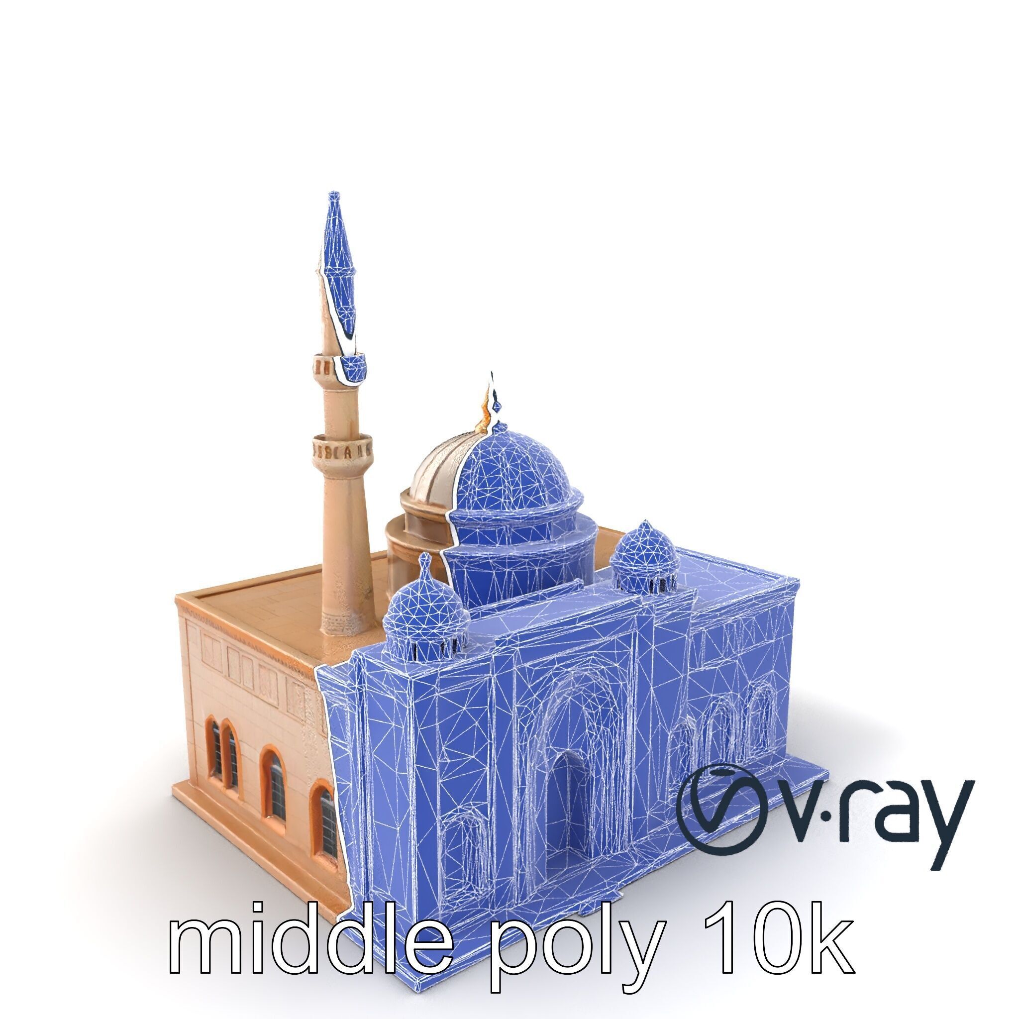 Mosque Grand Entrance Historical model pack Low-poly 3D model_19