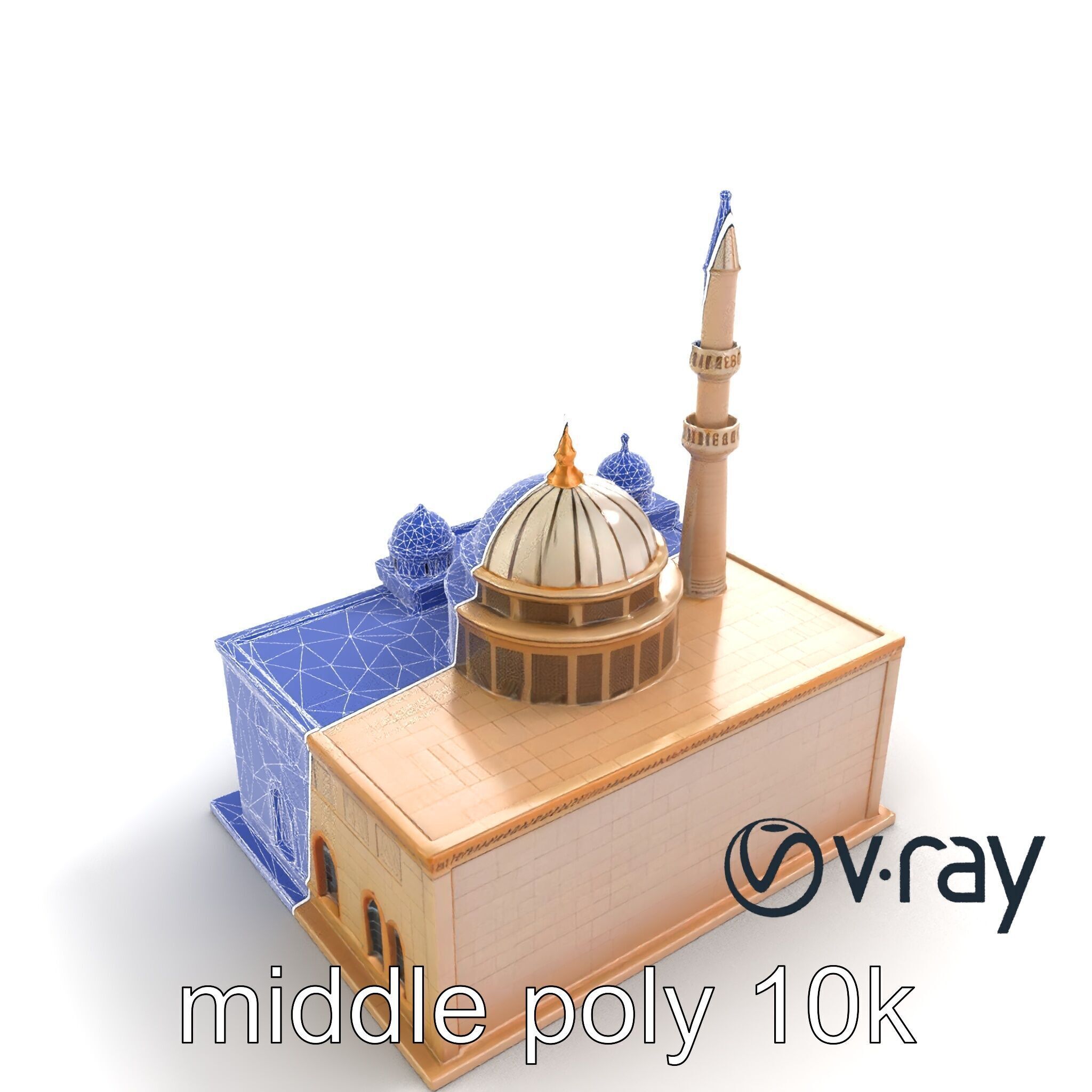 Mosque Grand Entrance Historical model pack Low-poly 3D model_29