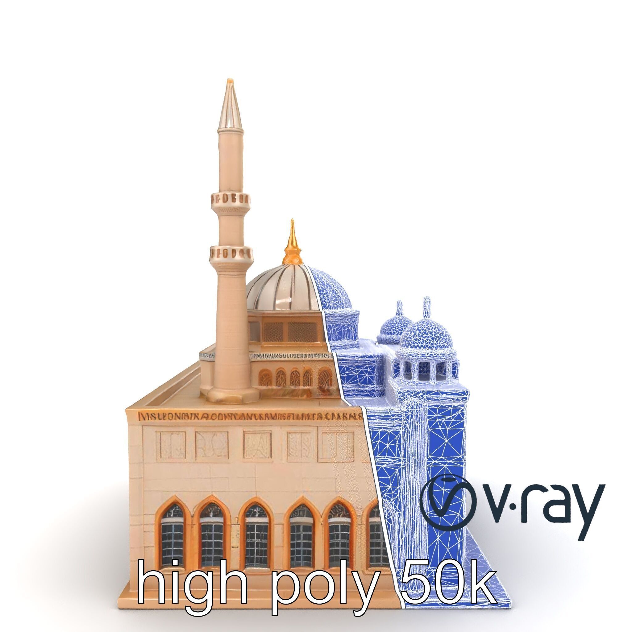 Mosque Grand Entrance Historical model pack Low-poly 3D model_26