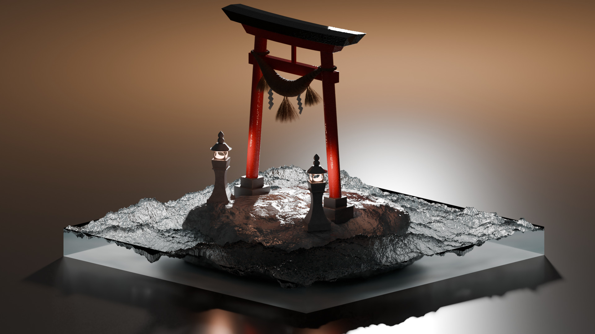 Shrine on the Sea 3D model_1