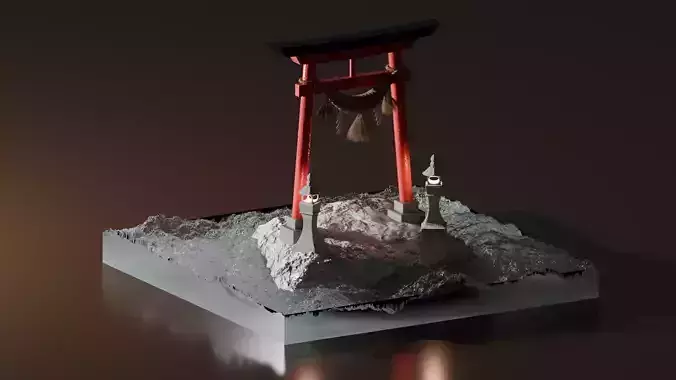 Shrine on the Sea 3D model