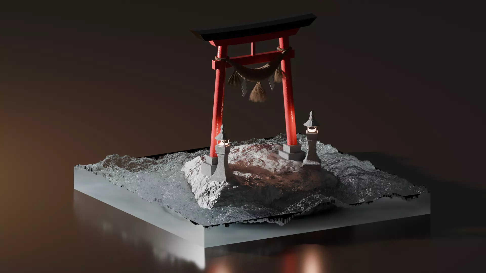Shrine on the Sea 3D model_0