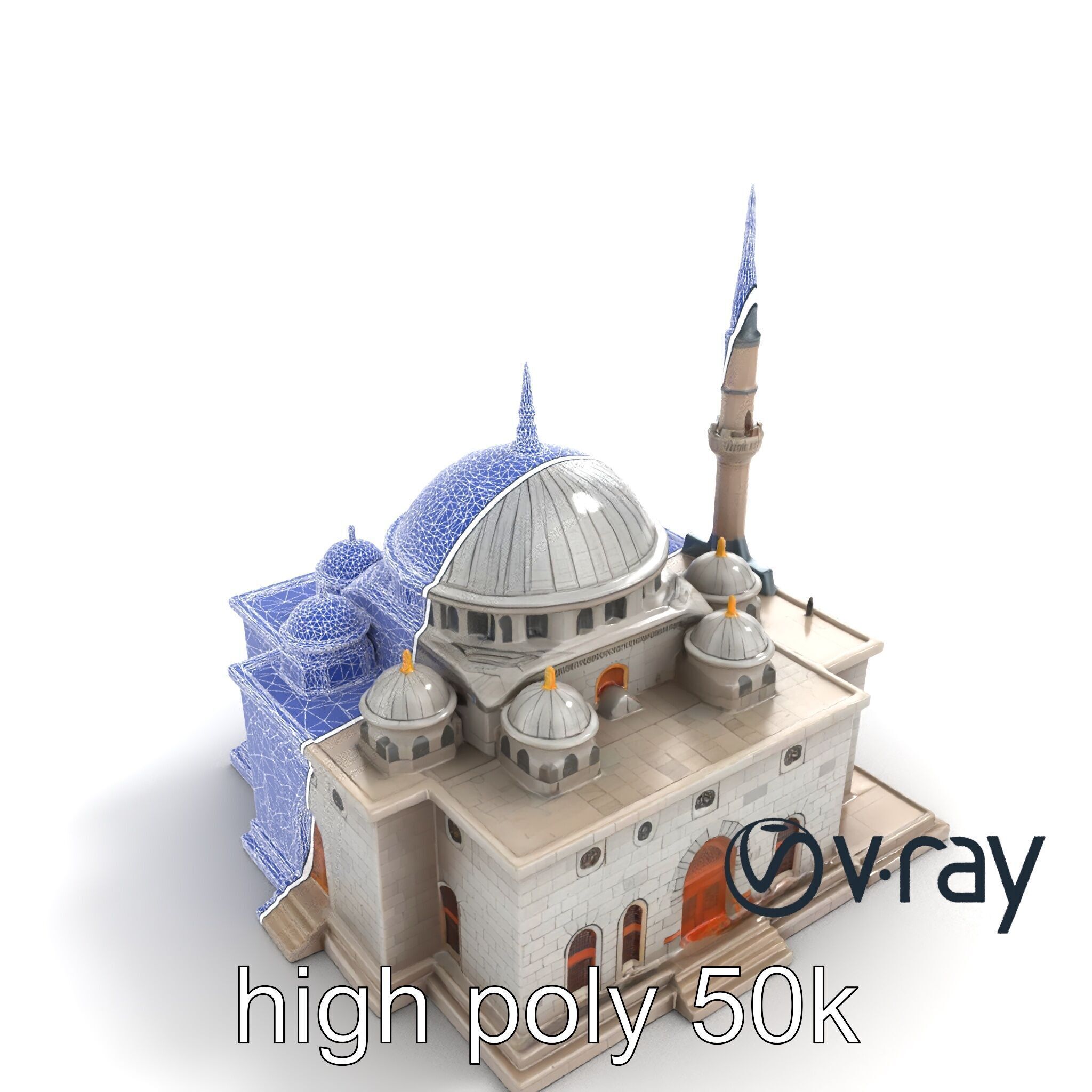 Stone Mosque Architectural model pack Low-poly 3D model_13