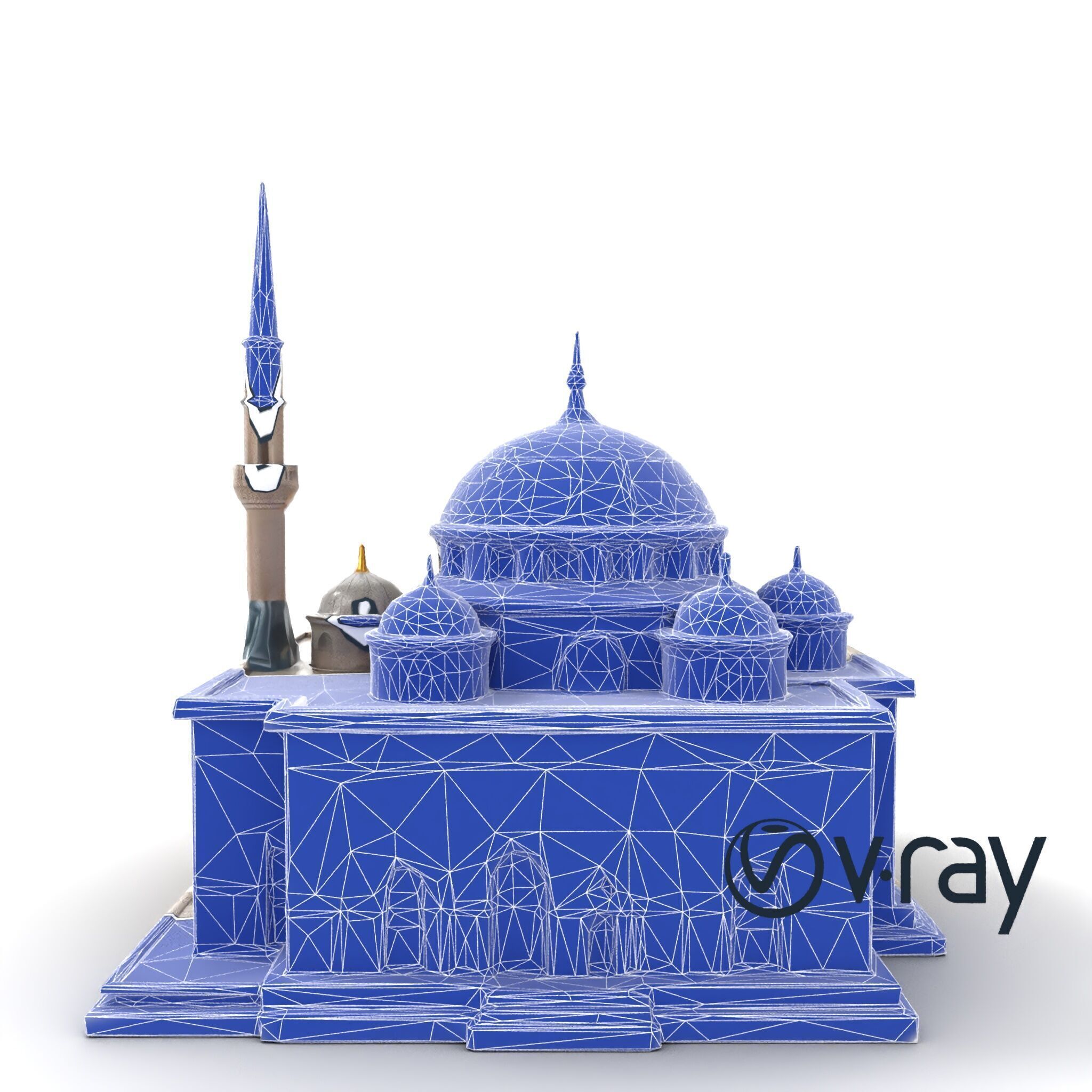 Stone Mosque Architectural model pack Low-poly 3D model_18