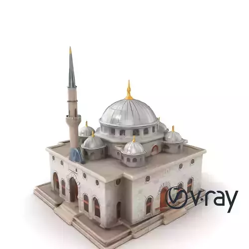 Stone Mosque Architectural model pack Low-poly 3D model