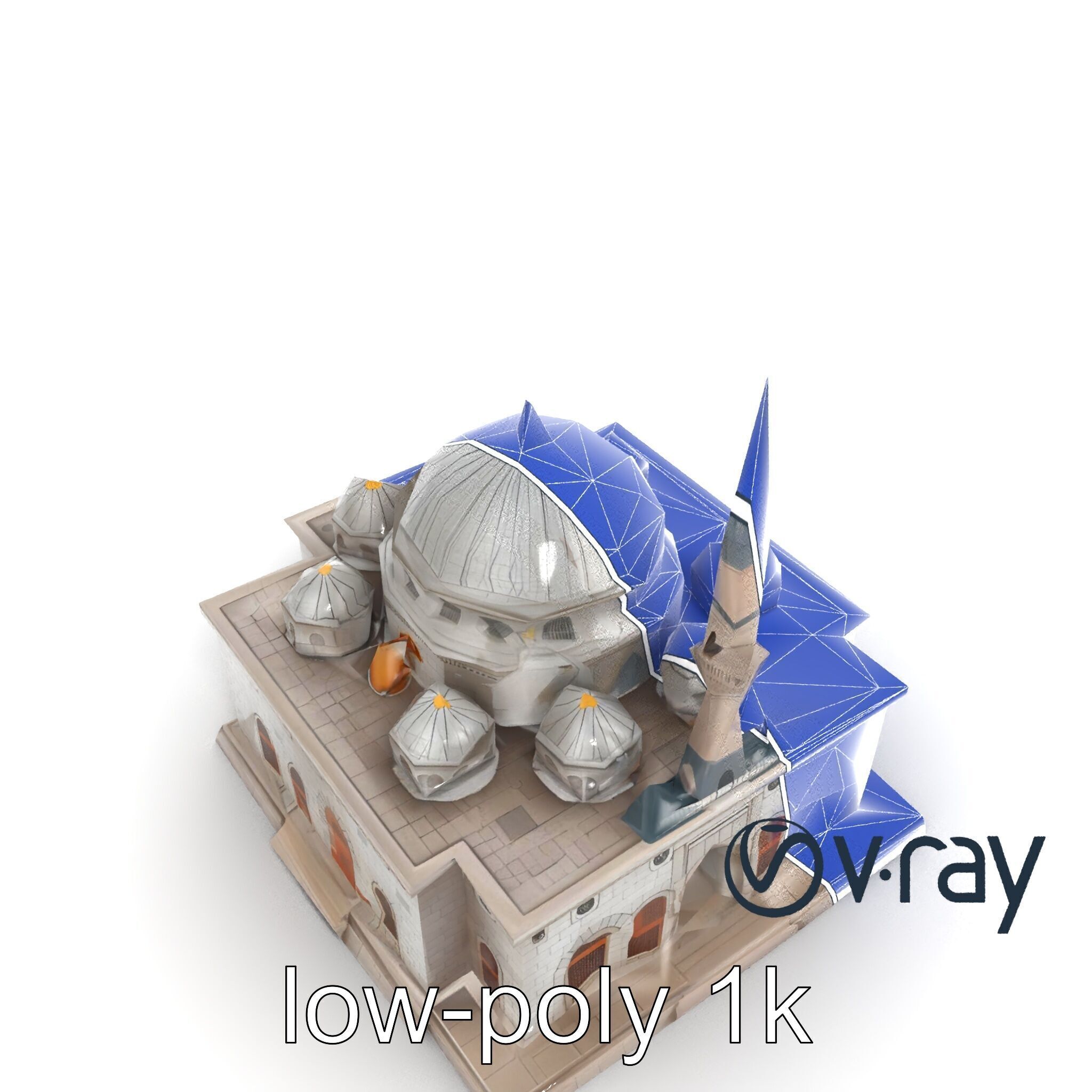 Stone Mosque Architectural model pack Low-poly 3D model_12